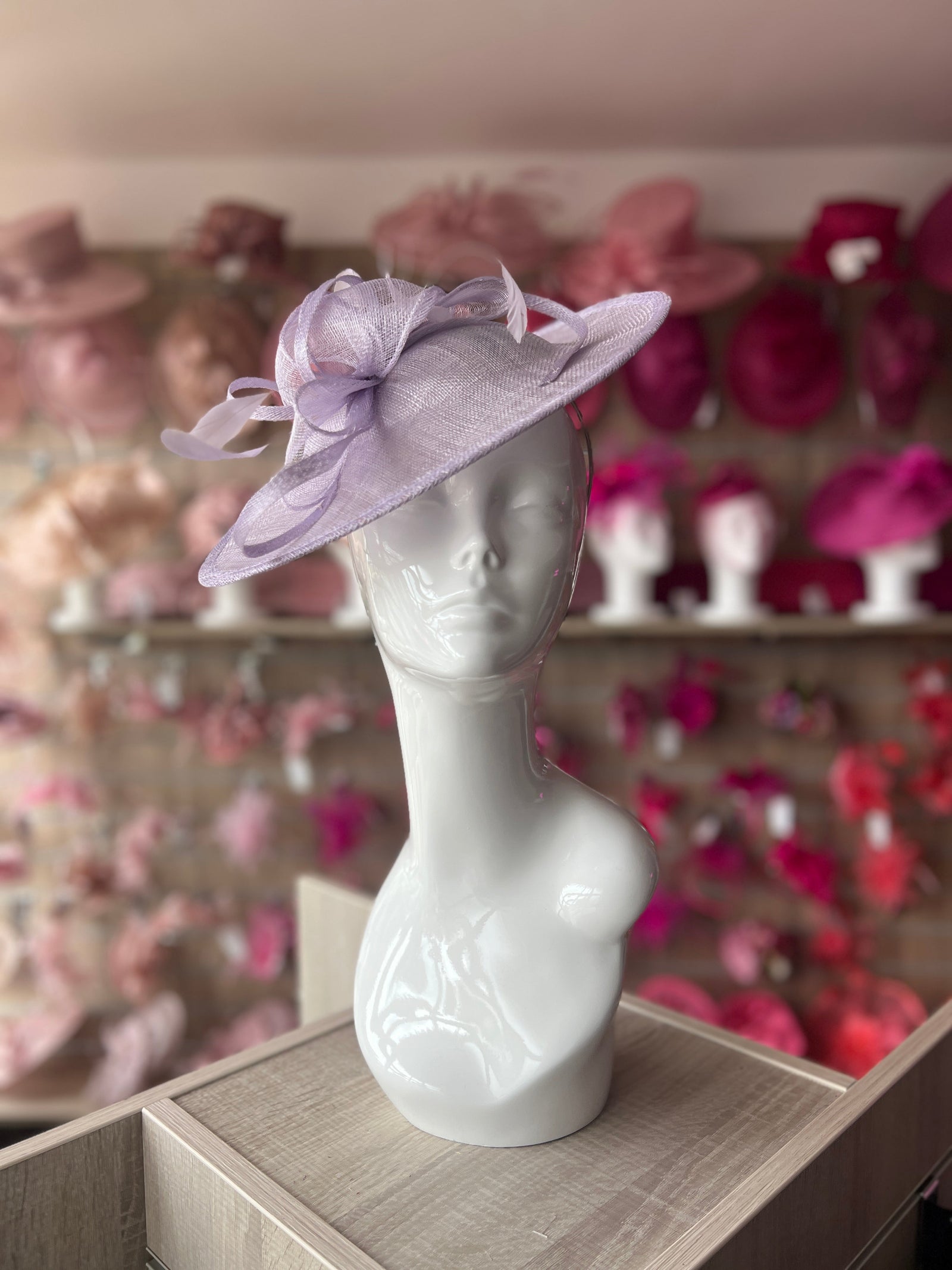 Sweet Lavender Teardrop Disc Fascinator-Fascinators Direct