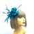 Teal Fascinator with Loops & Feather Flower-Fascinators Direct