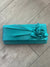 Teal Satin Clutch Bag With Rose Flower Detail-Fascinators Direct