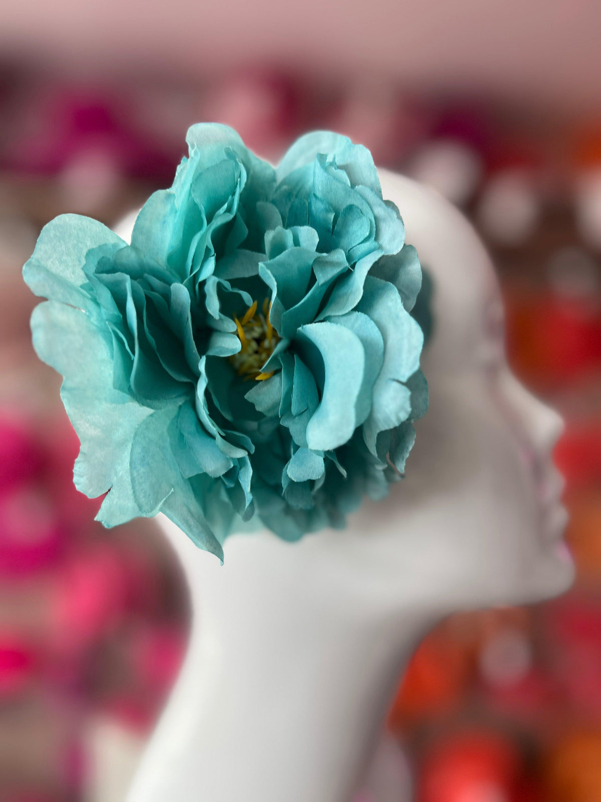 Turquoise Peony Hair flower-Fascinators Direct