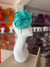 Turquoise Saucer Fascinator With Flower & Quill-Fascinators Direct