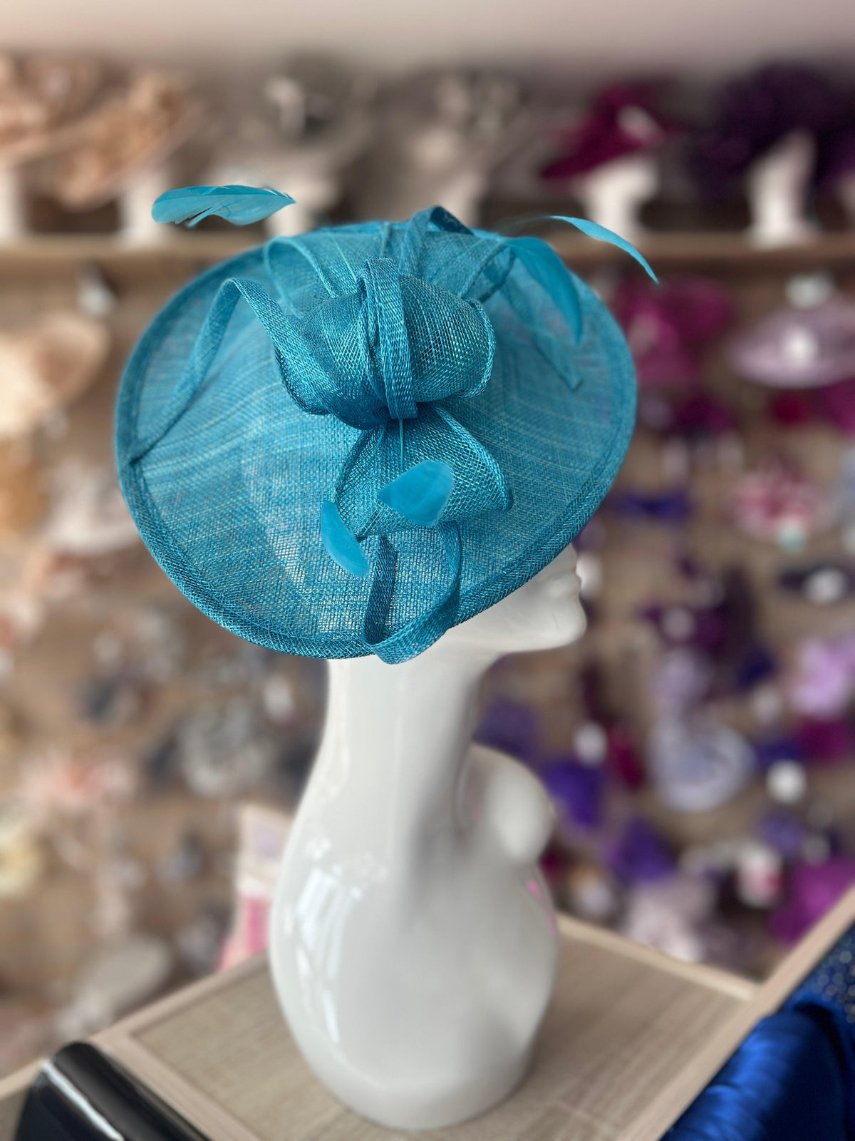 Turquoise Teardrop Disc Fascinator-Fascinators Direct