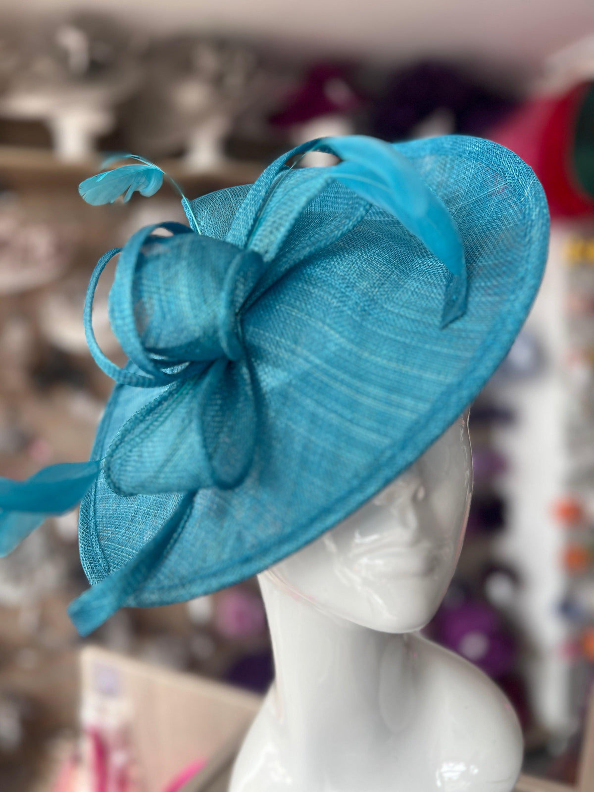 Turquoise Teardrop Disc Fascinator-Fascinators Direct