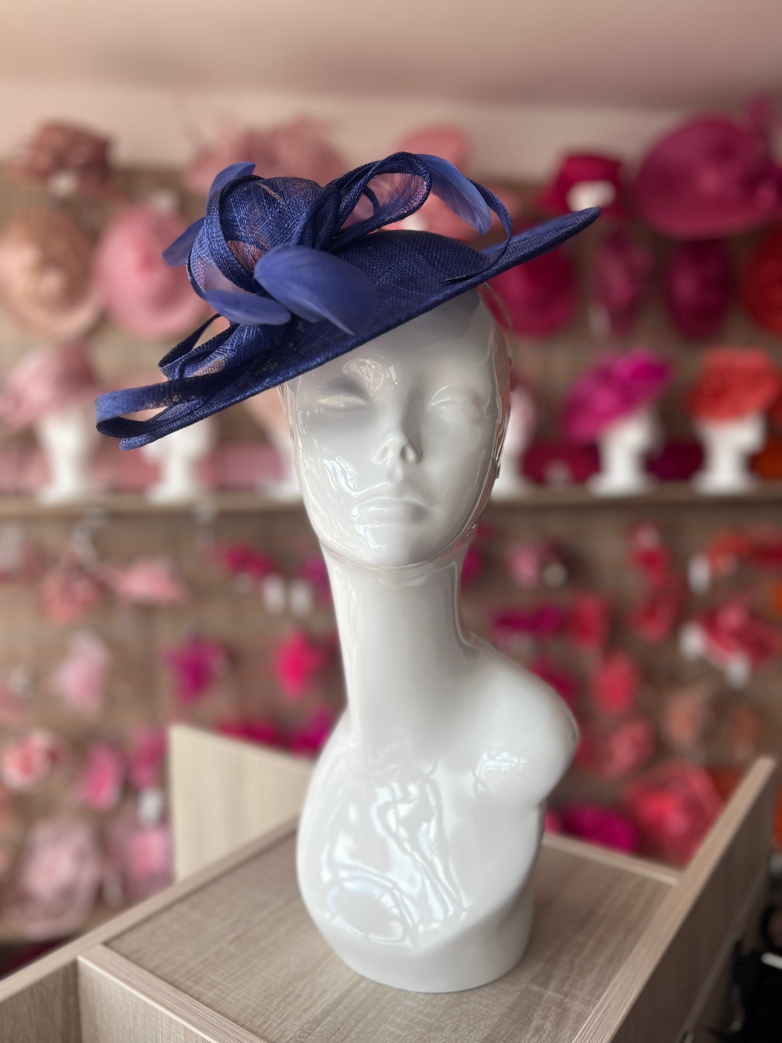 Twilight Blue Teardrop Disc Fascinator-Fascinators Direct