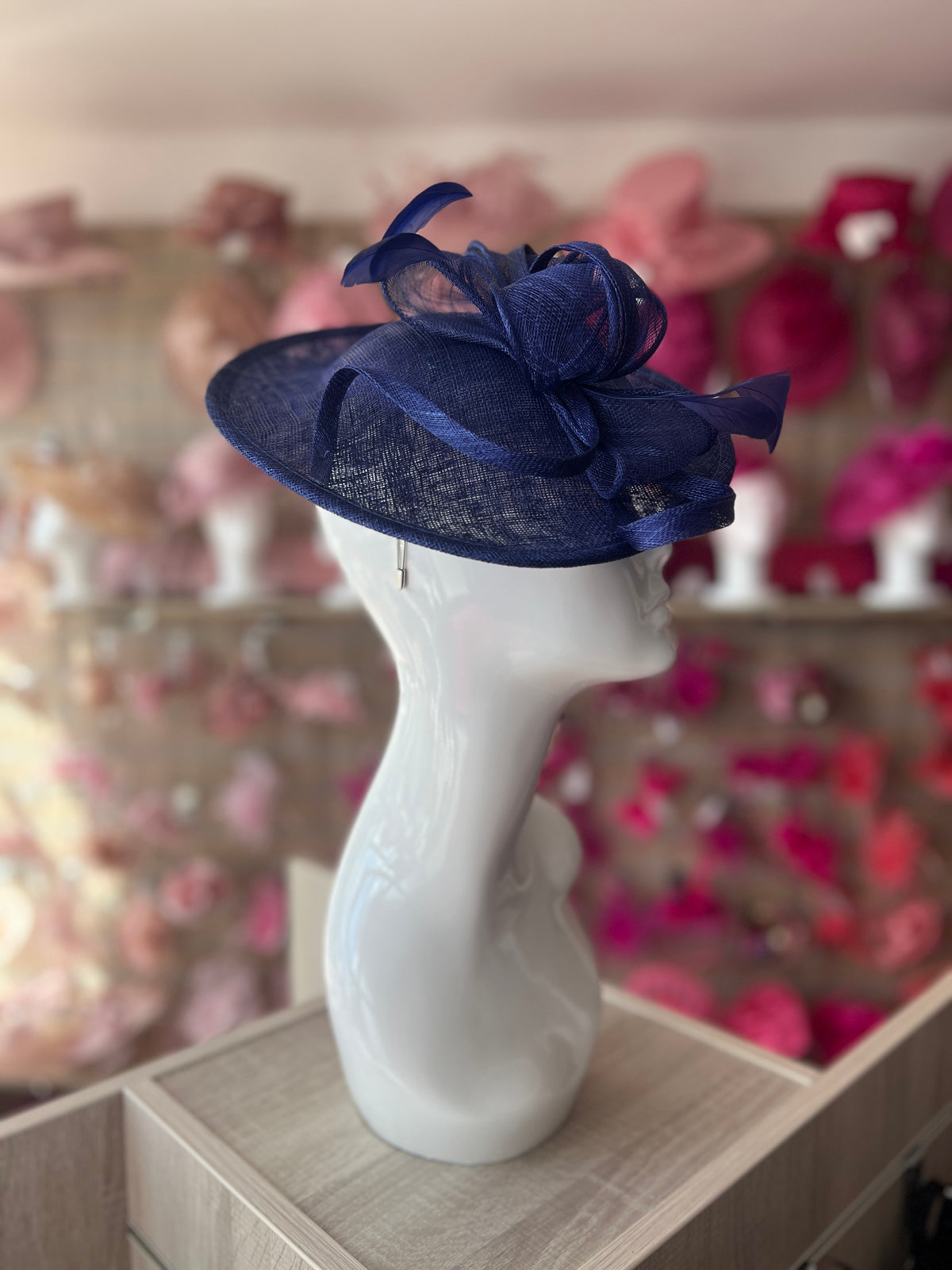 Twilight Blue Teardrop Disc Fascinator-Fascinators Direct