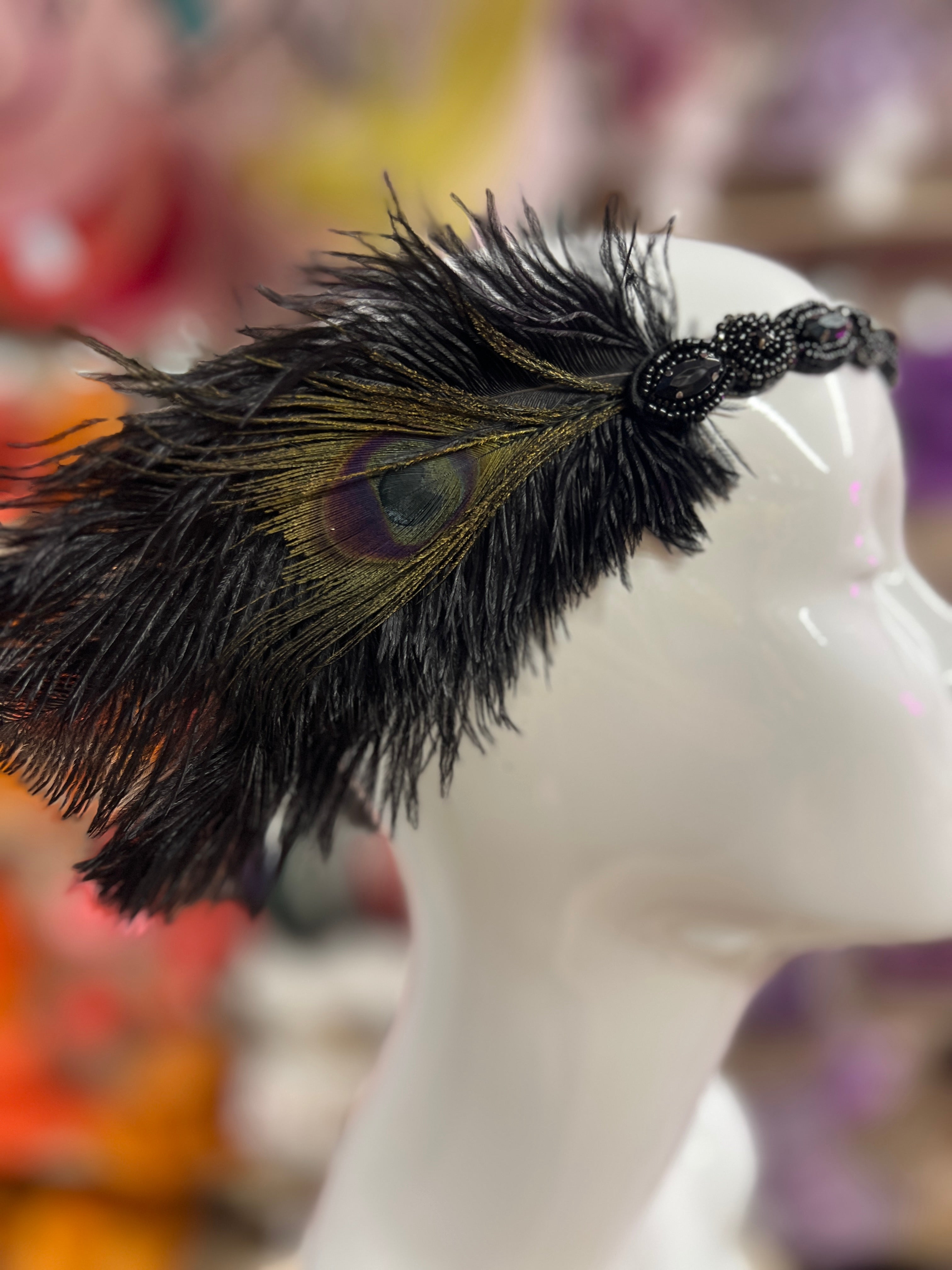 1920s headpiece black and gold