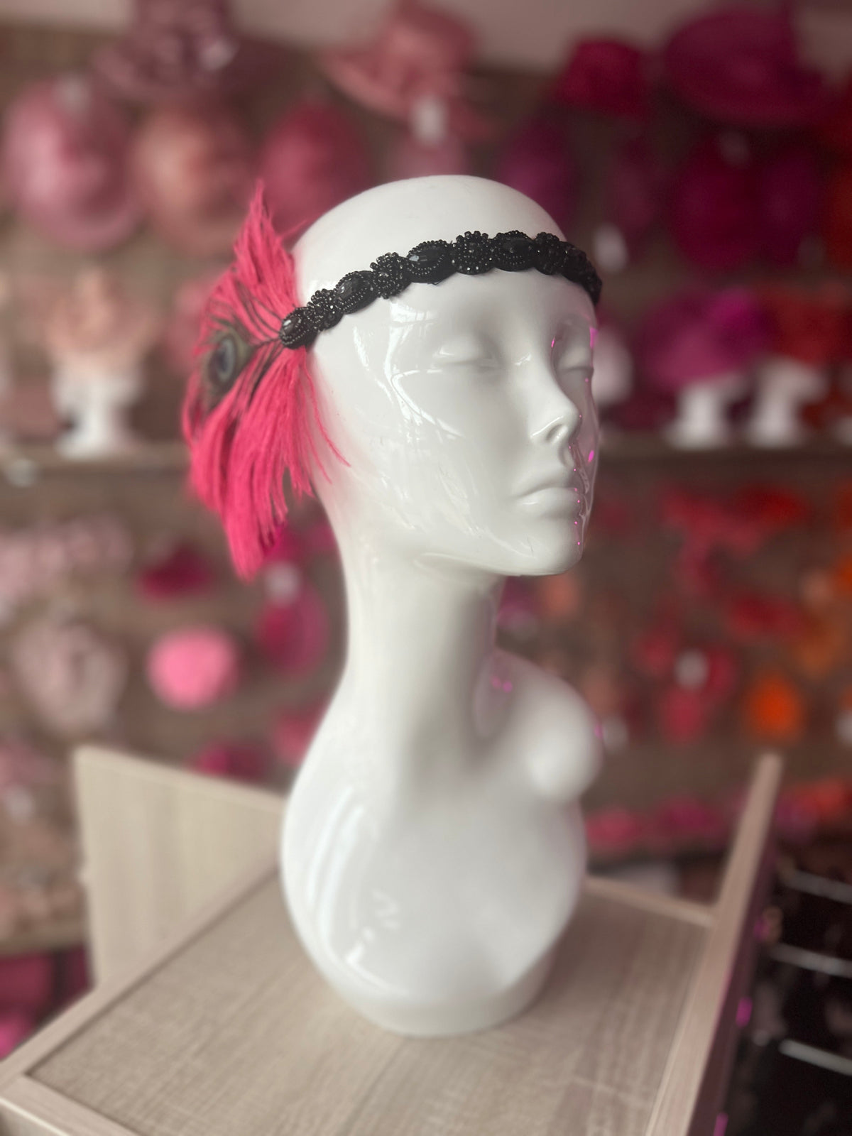 Vintage 1920s Headband Flapper Headpiece - Burgundy-Fascinators Direct