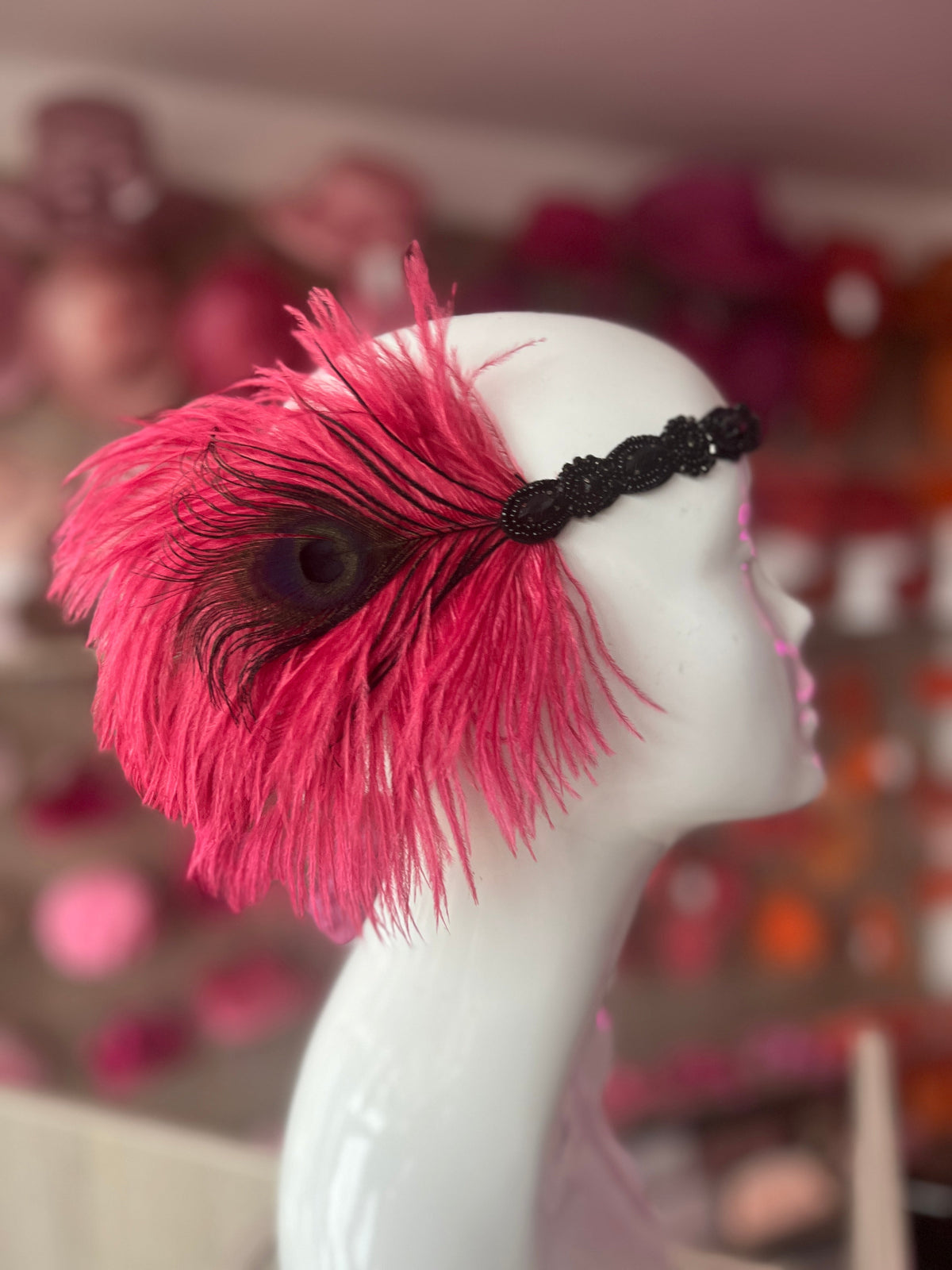 Vintage 1920s Headband Flapper Headpiece - Burgundy-Fascinators Direct