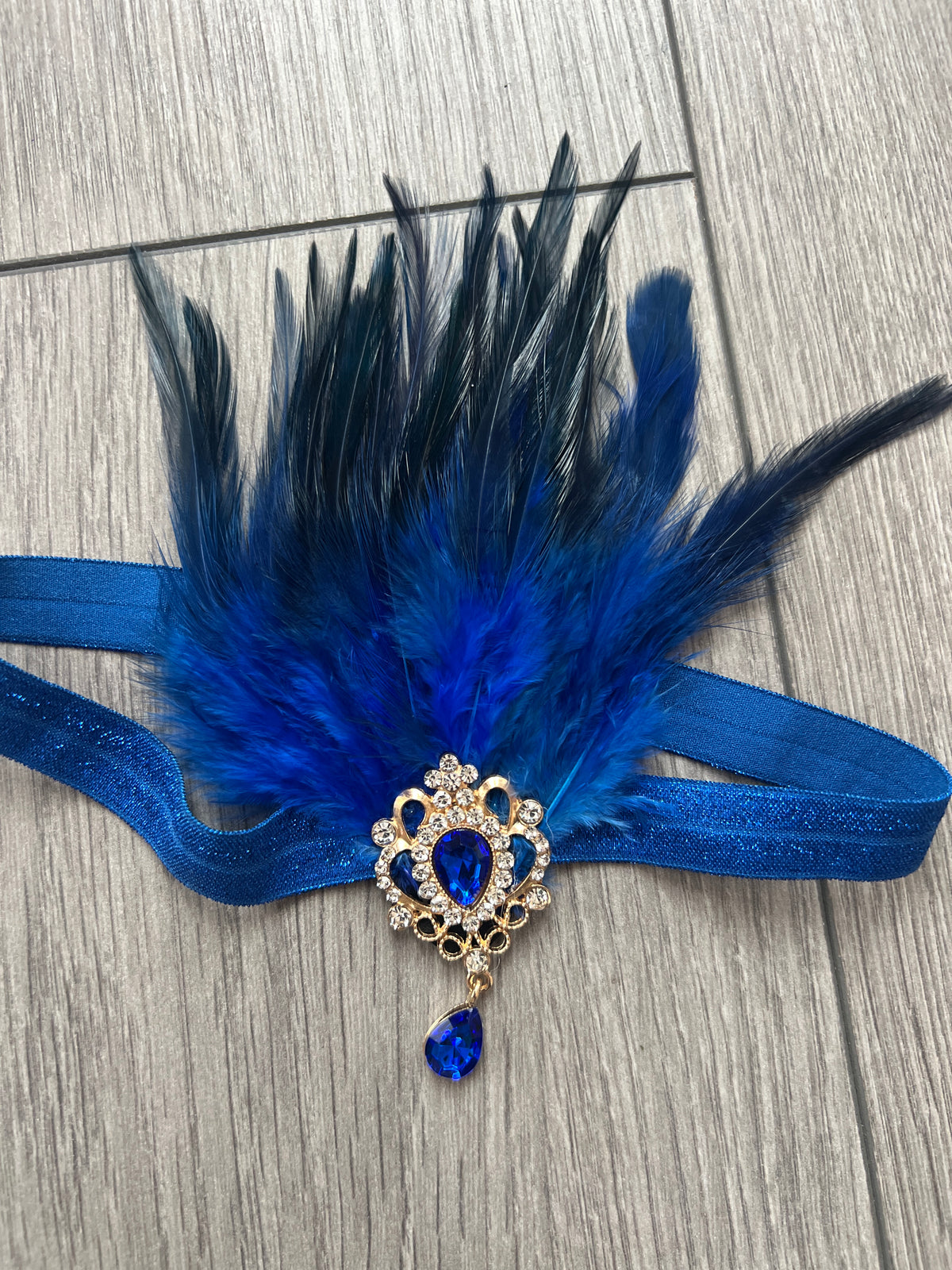 Vintage 1920s Headband Flapper Headpiece - Cobalt Blue-Fascinators Direct