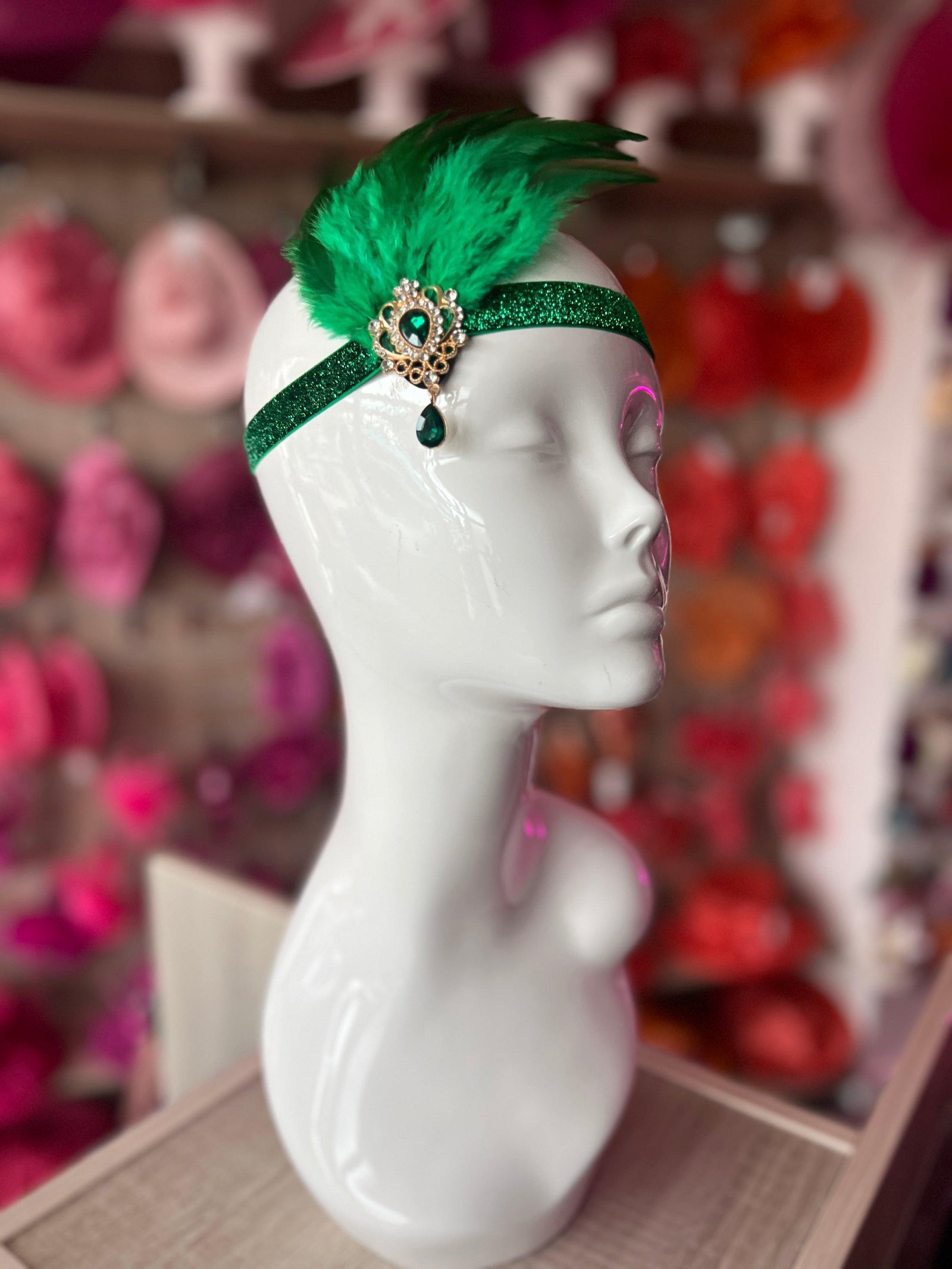 Vintage 1920s Headband Flapper Headpiece - Emerald Green-Fascinators Direct