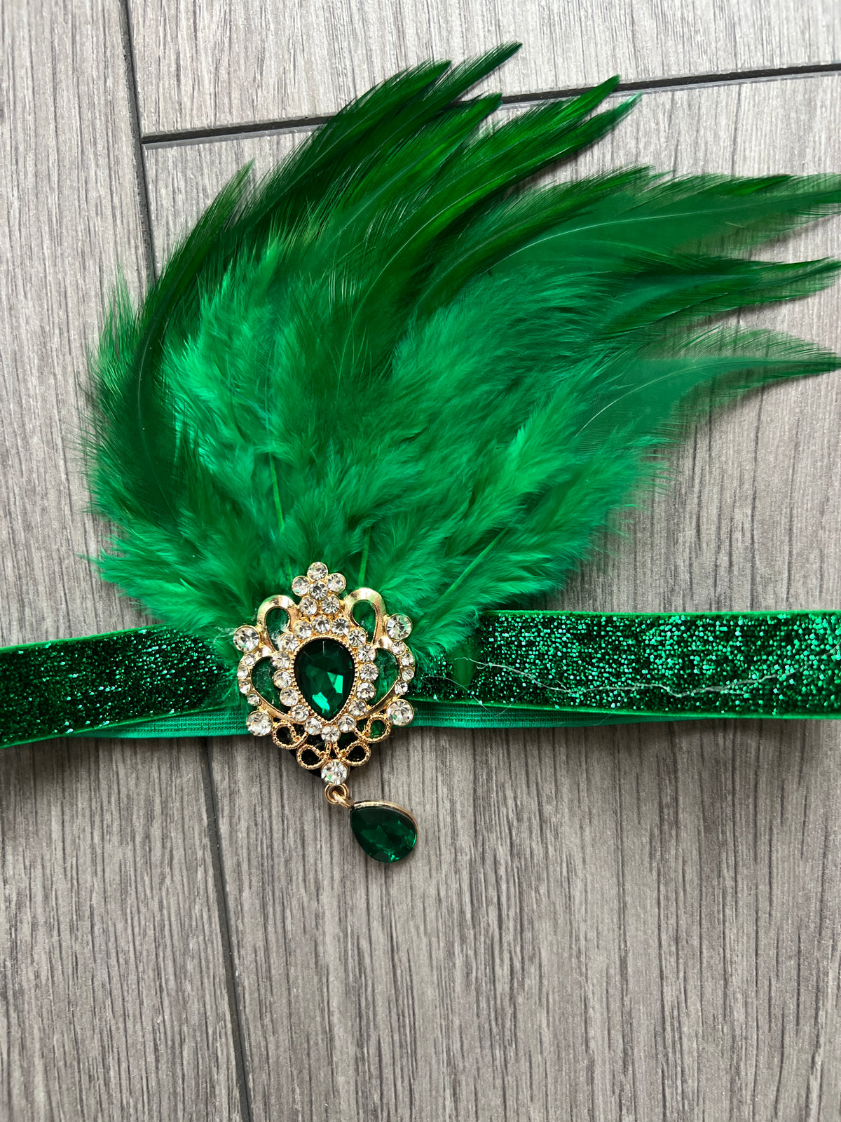 Vintage 1920s Headband Flapper Headpiece - Emerald Green-Fascinators Direct