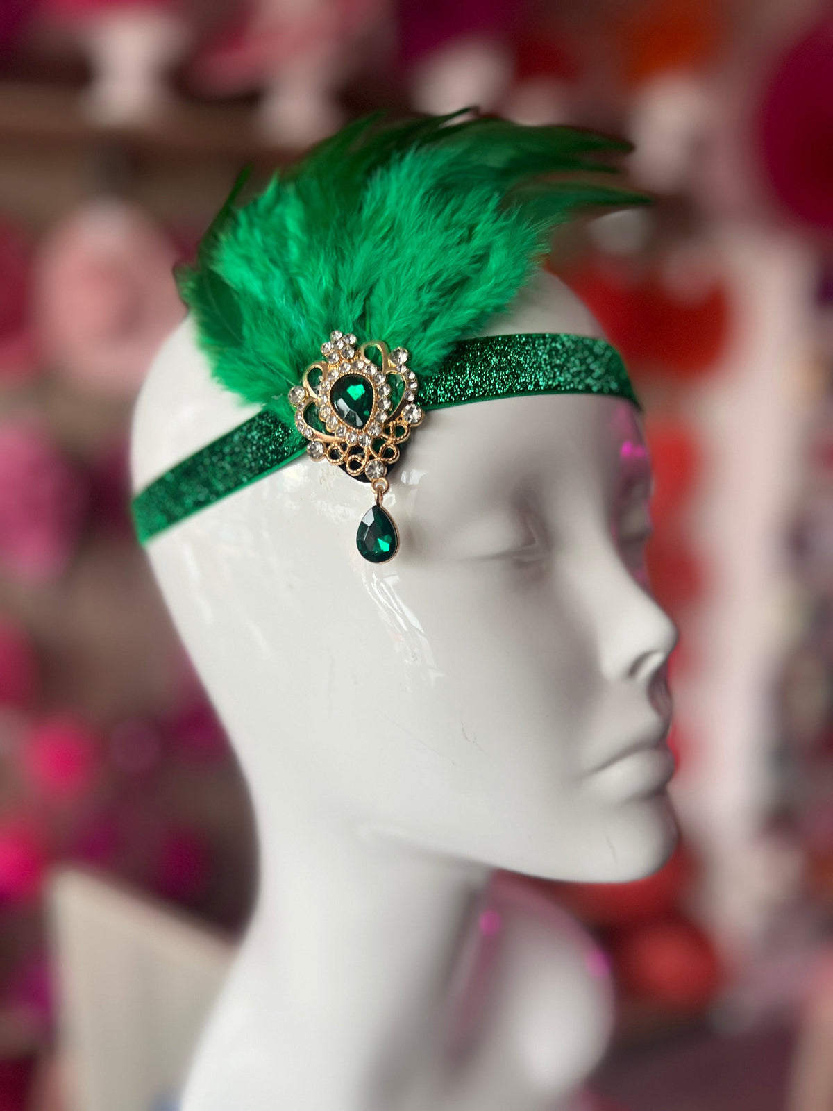 Vintage 1920s Headband Flapper Headpiece - Emerald Green-Fascinators Direct