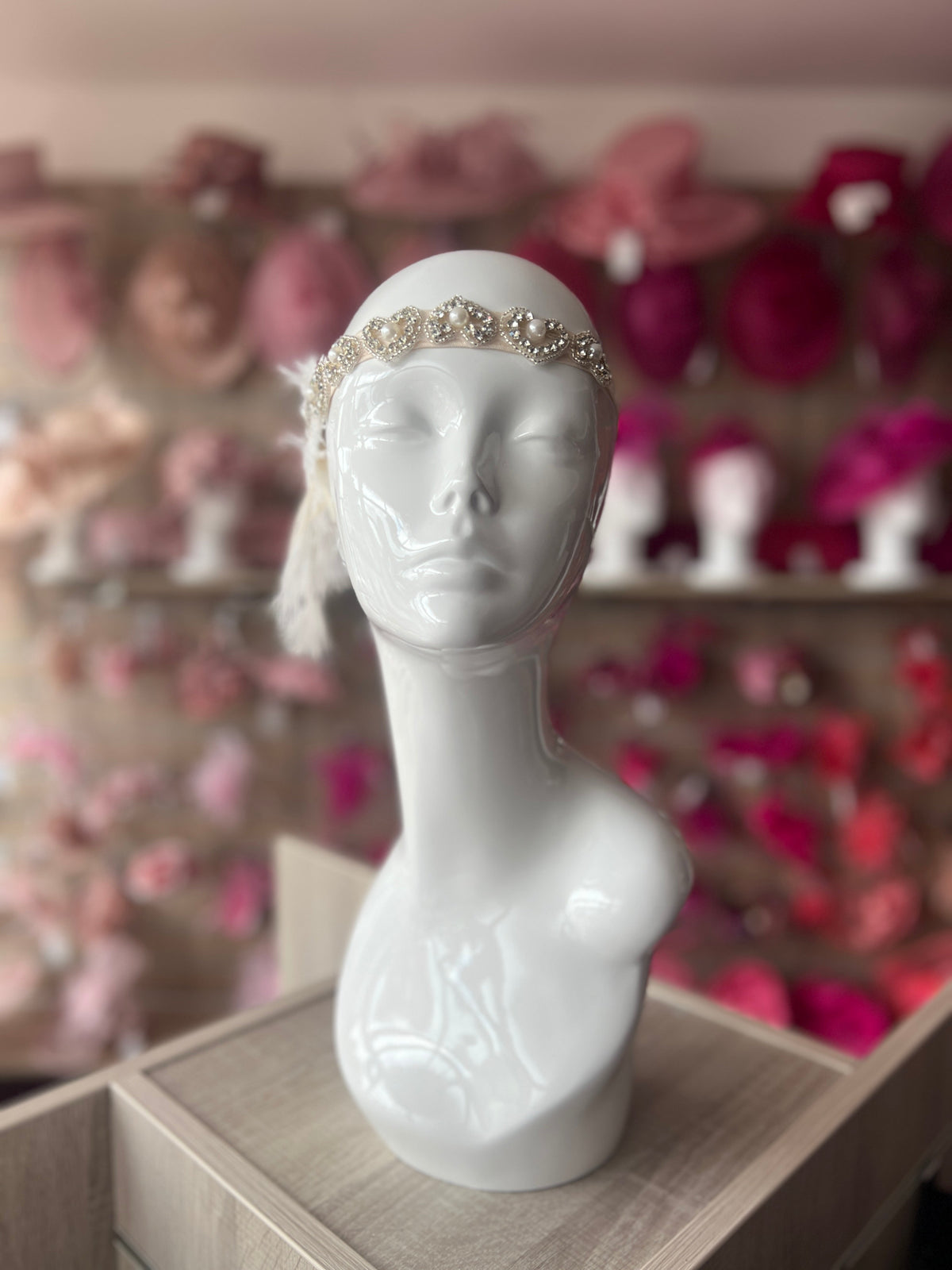 Vintage 1920s Headband Flapper Headpiece - White &amp; Cream-Fascinators Direct