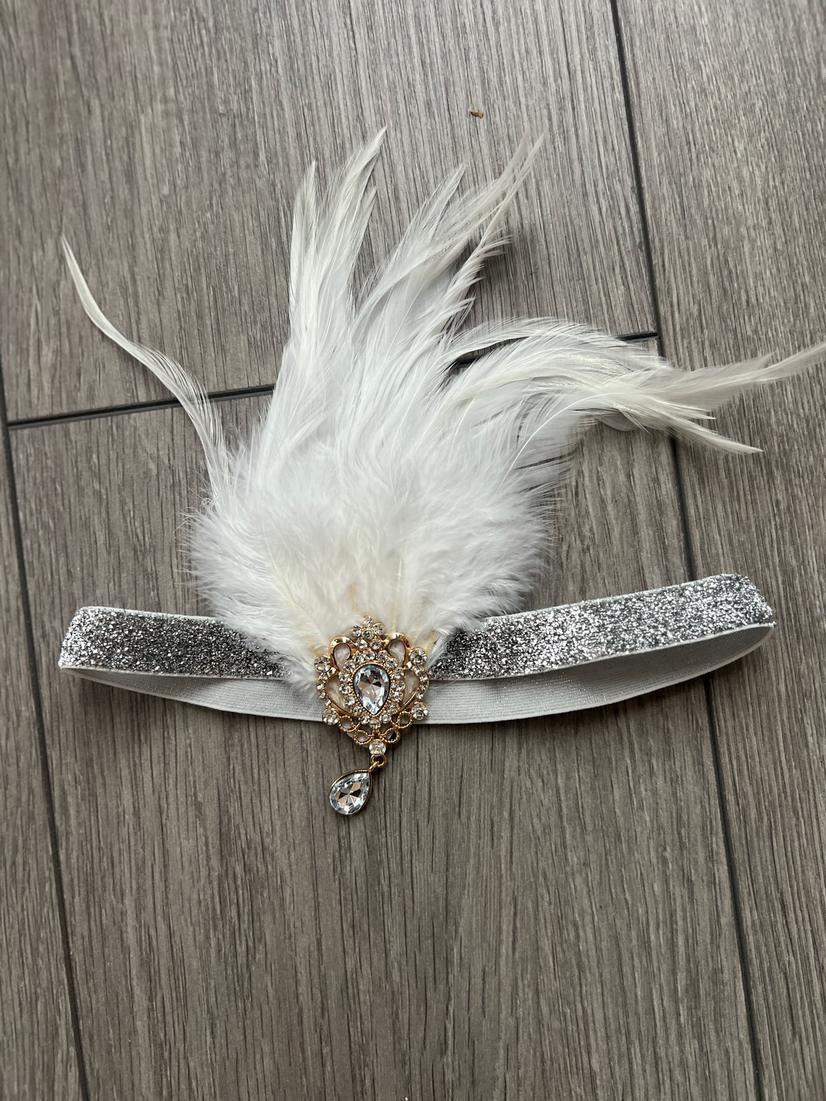 Vintage 1920s Headband Flapper Headpiece - White-Fascinators Direct