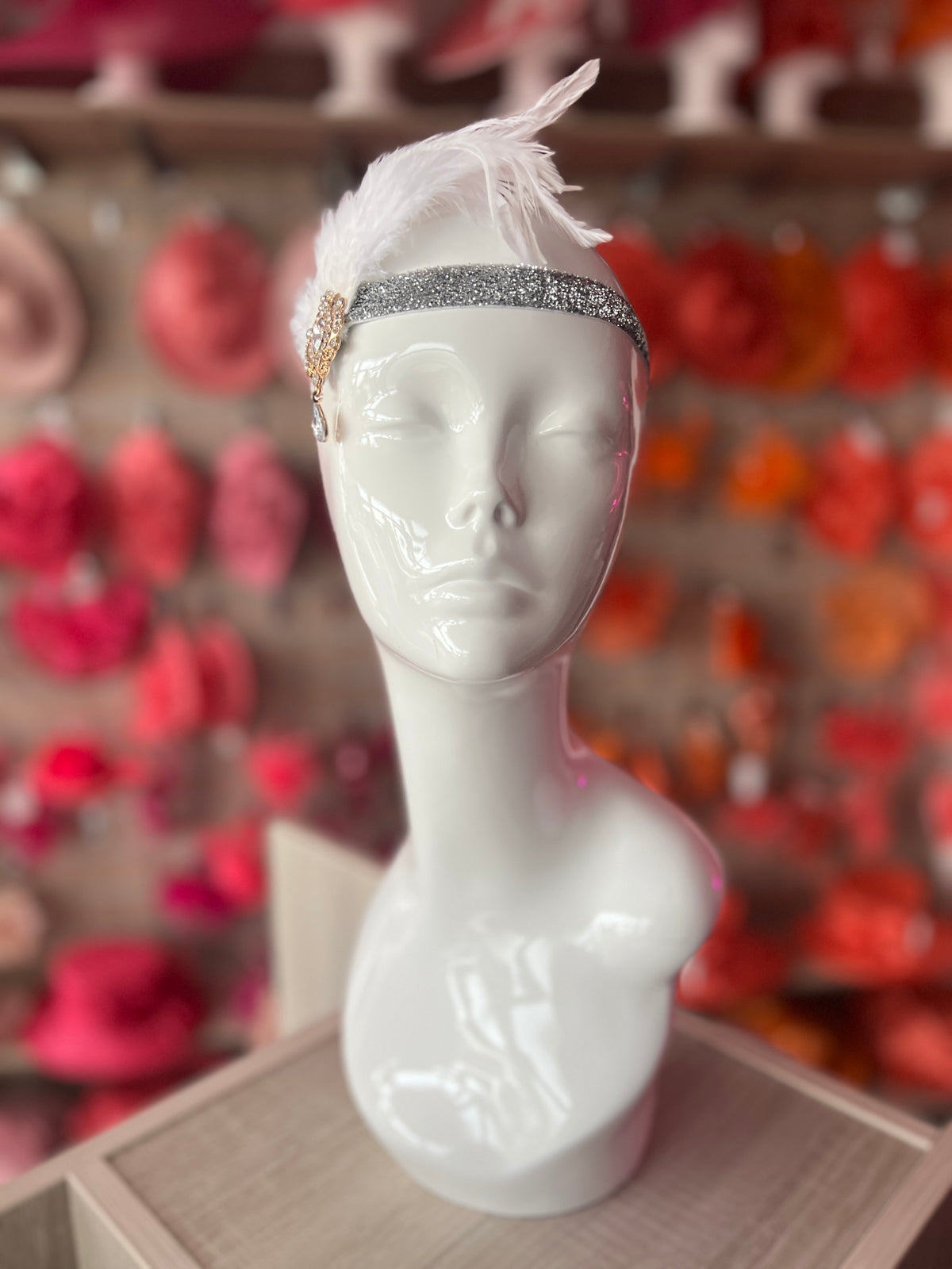 Vintage 1920s Headband Flapper Headpiece - White-Fascinators Direct