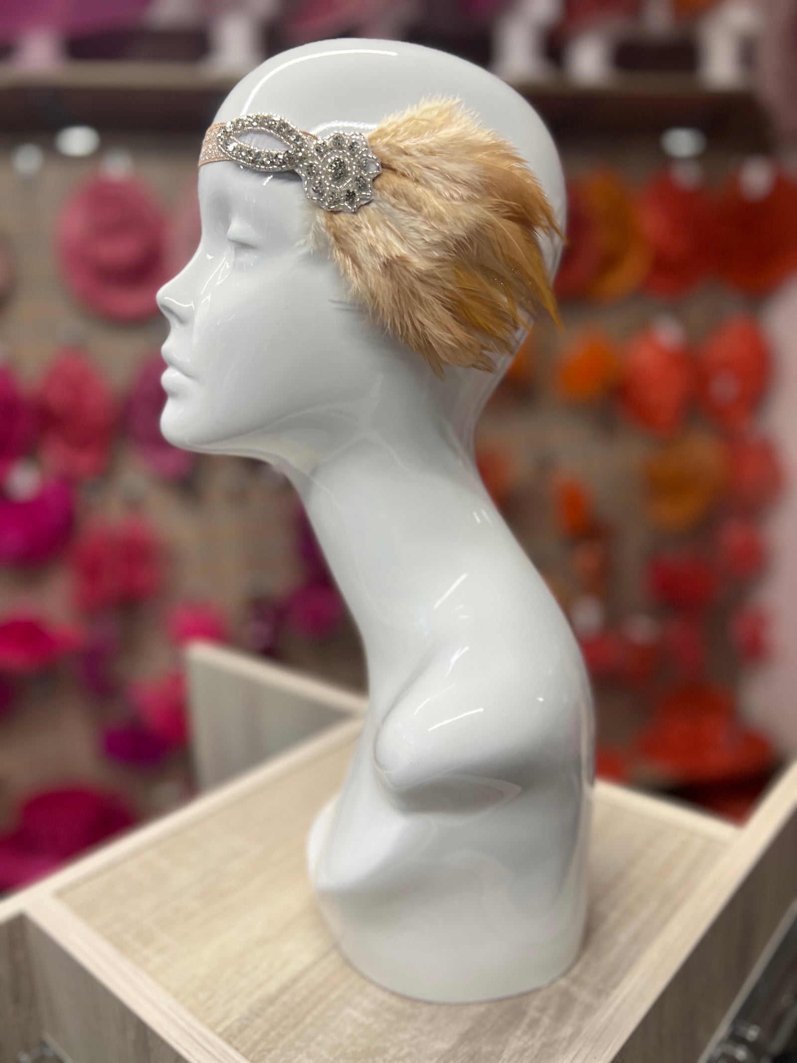 Vintage 1920s Headband Flapper Headpiece With Diamante Embellishment- Gold-Fascinators Direct