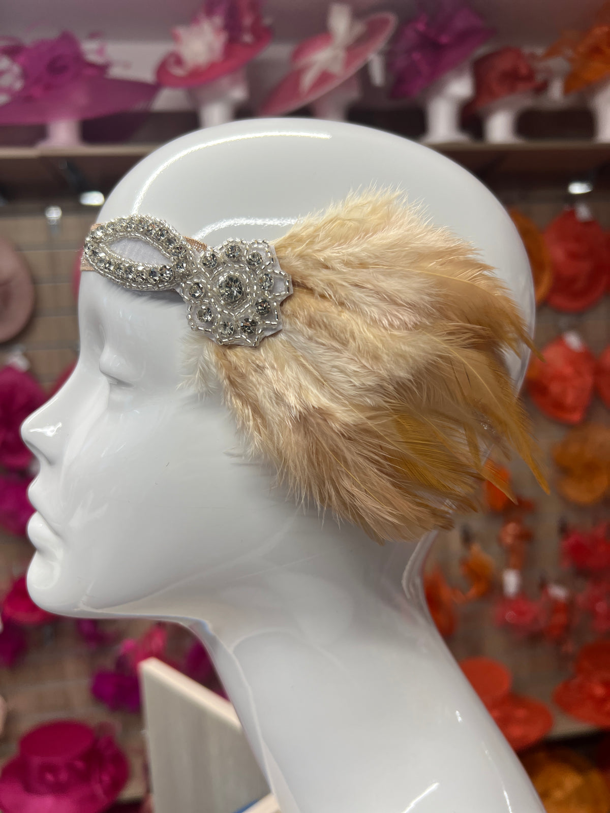 Vintage 1920s Headband Flapper Headpiece With Diamante Embellishment- Gold-Fascinators Direct