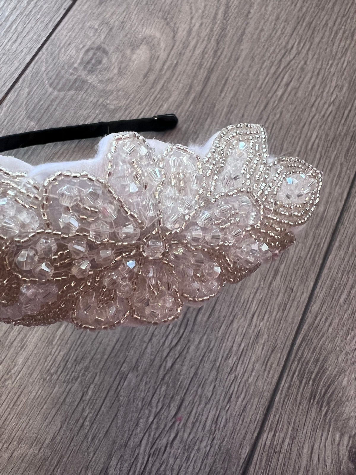 Vintage 1920's White Leaf Beaded Headband-Fascinators Direct