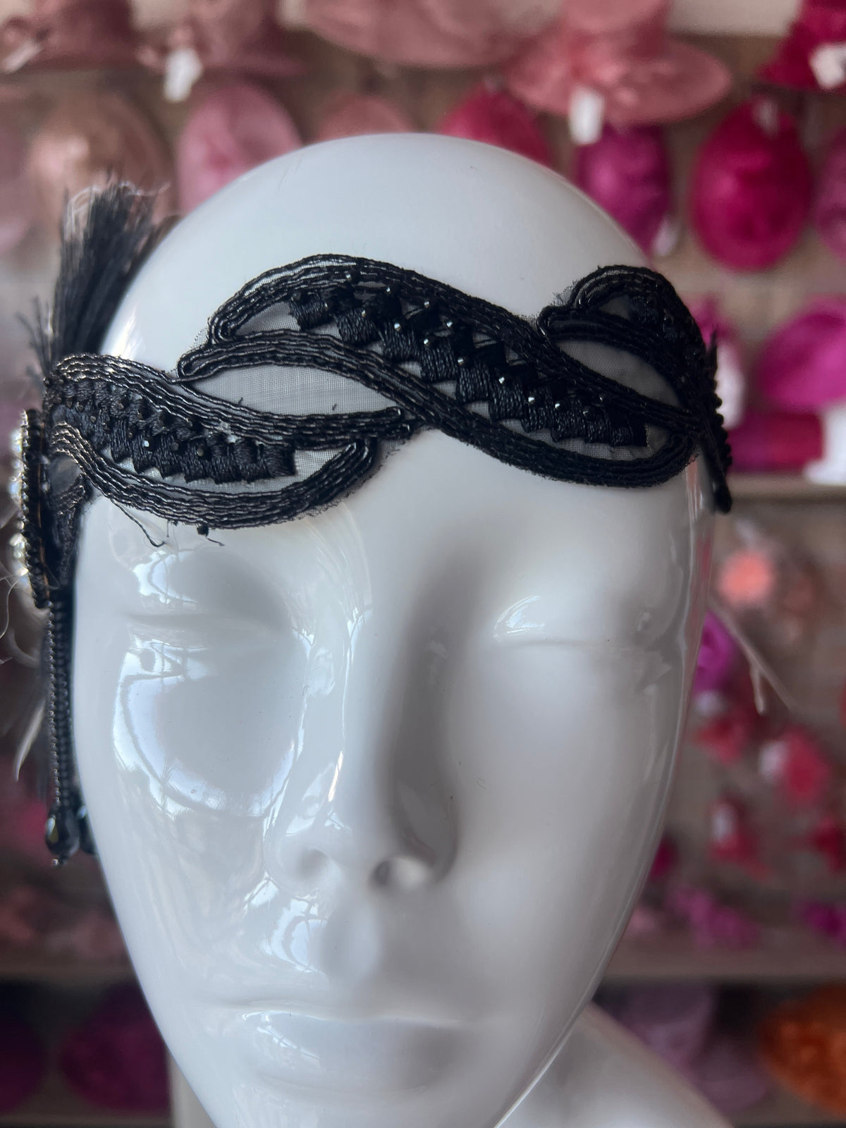 Vintage Flapper Headpiece 1920s Headband - Black &amp; White-Fascinators Direct