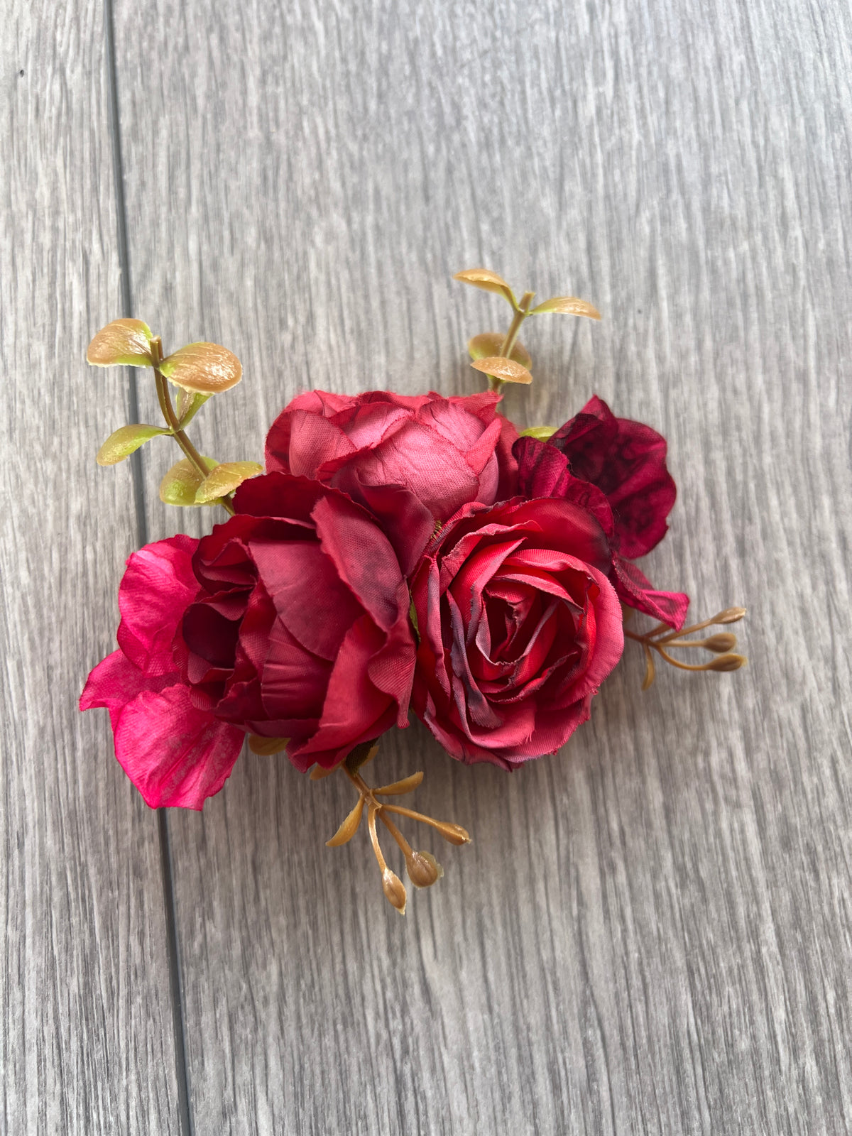 Vintage Floral Hair Clip Burgundy/Red-Fascinators Direct