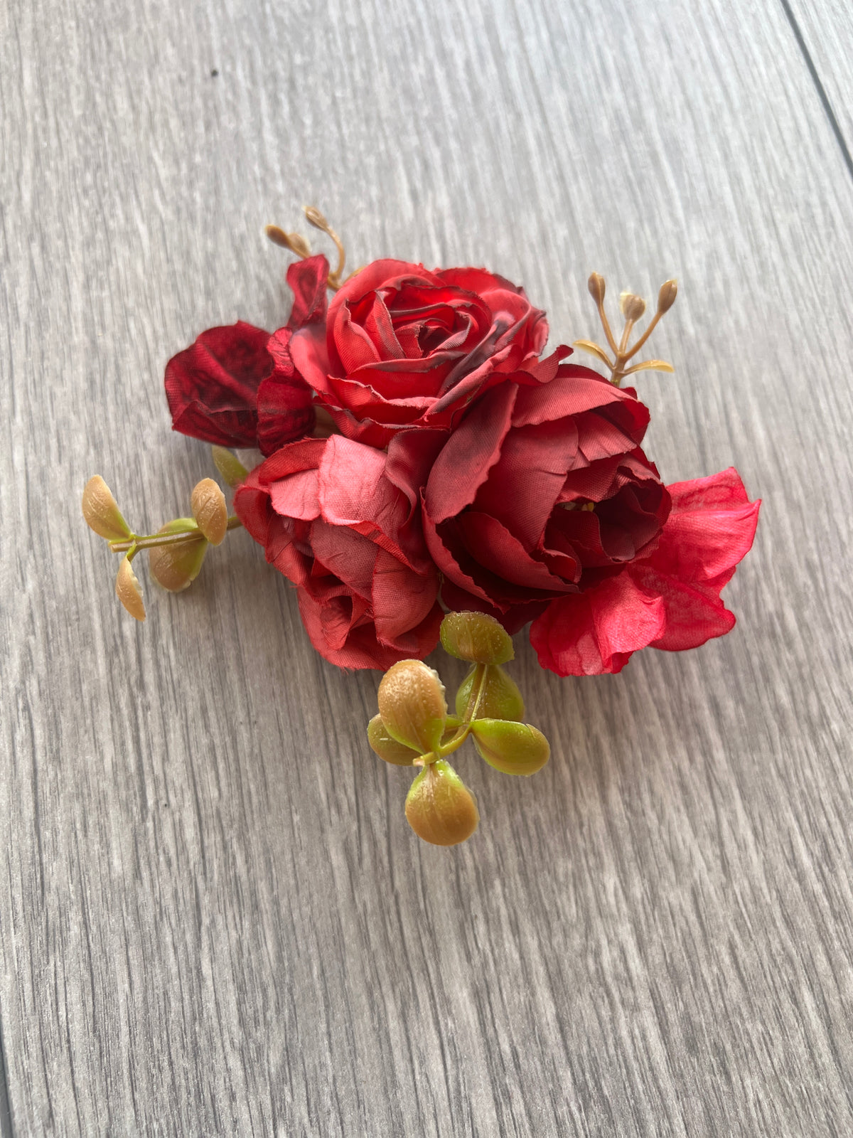 Vintage Floral Hair Clip Burgundy/Red-Fascinators Direct