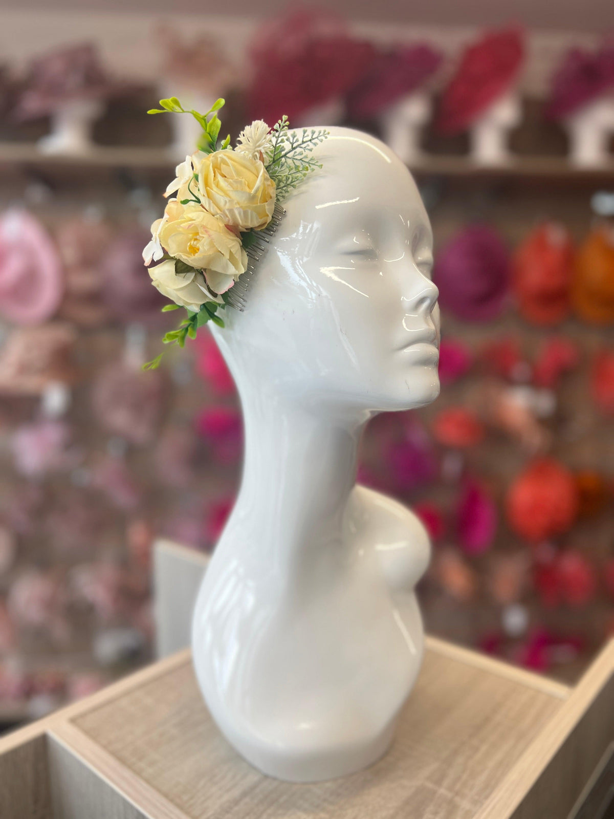 Vintage Floral Hair Comb Cream-Fascinators Direct