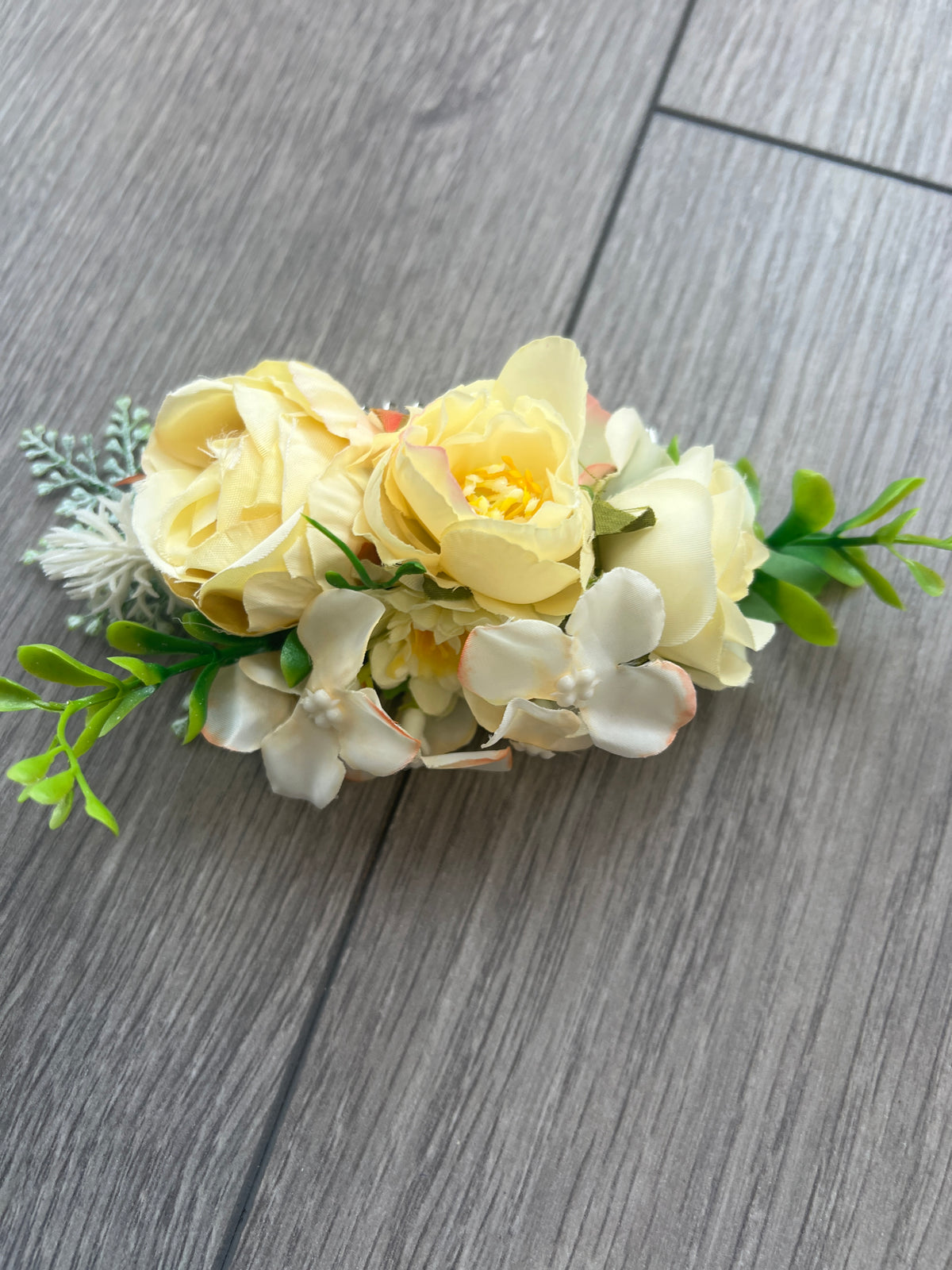 Vintage Floral Hair Comb Cream-Fascinators Direct
