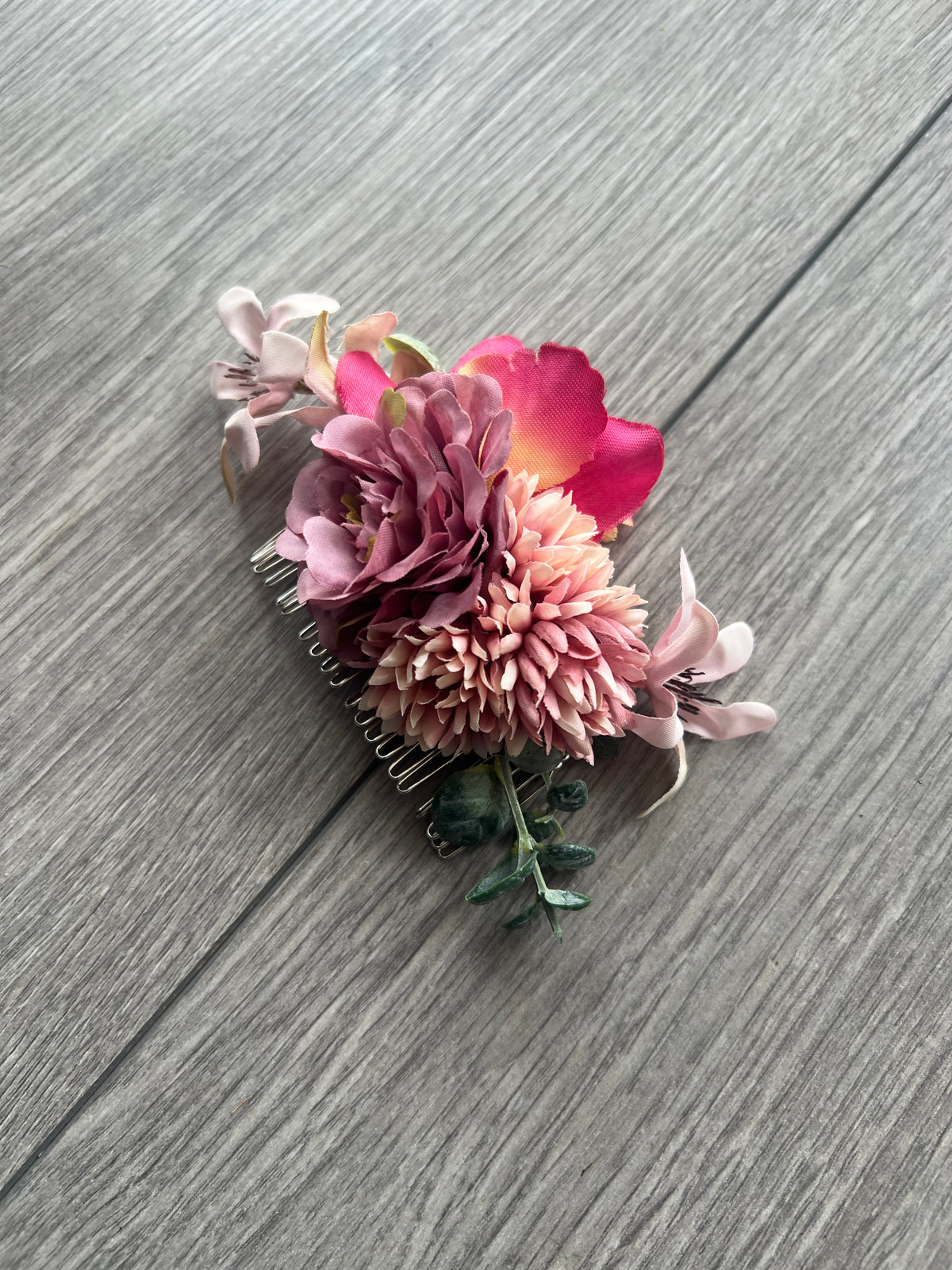 Vintage Floral Hair Comb Dusky Pink/Blush/Pink-Fascinators Direct