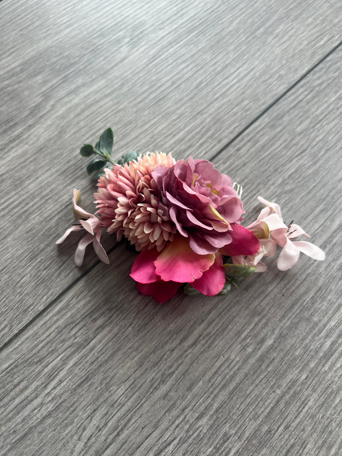 Vintage Floral Hair Comb Dusky Pink/Blush/Pink-Fascinators Direct