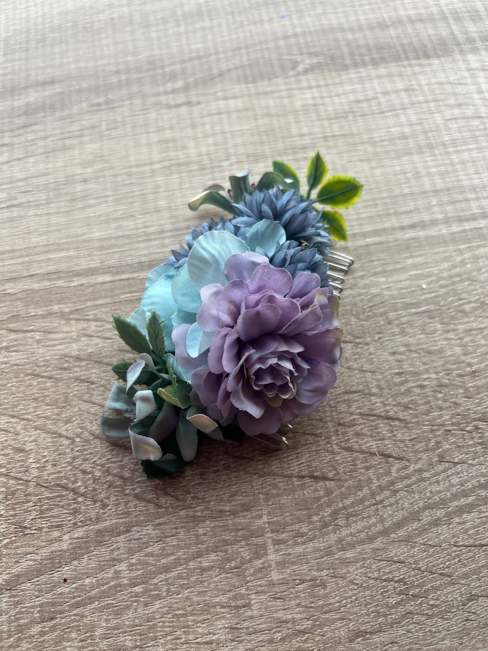 Vintage Floral Hair Comb - Lilac Lavender Blue-Fascinators Direct