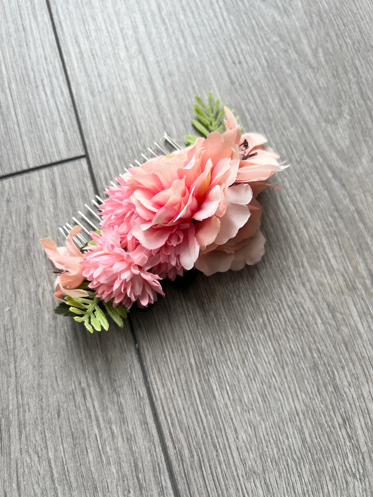 Vintage Floral Hair Comb Pale Pink-Fascinators Direct