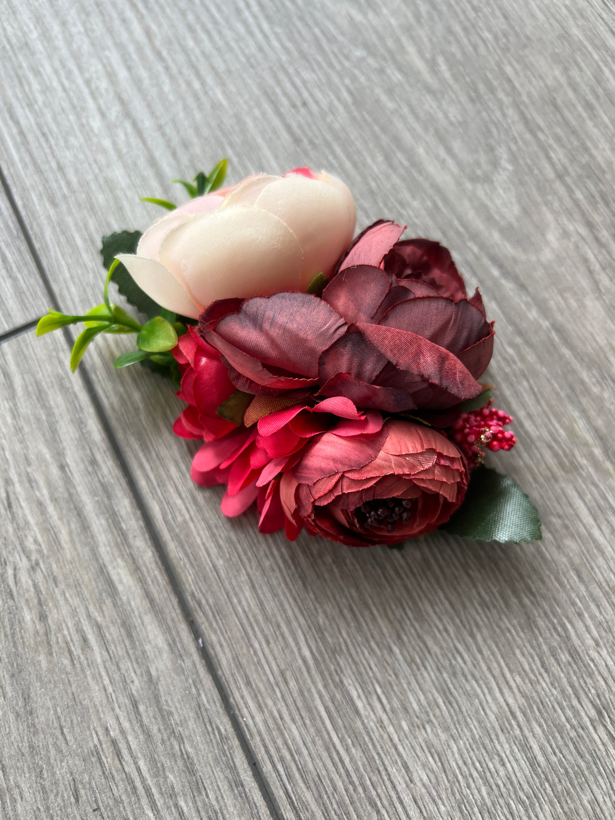 Vintage Floral Hair Comb Red-Fascinators Direct