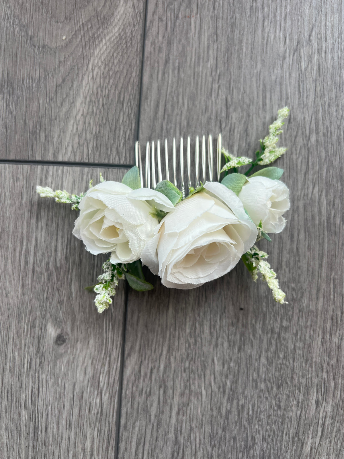 Vintage Floral Hair Comb White-Fascinators Direct