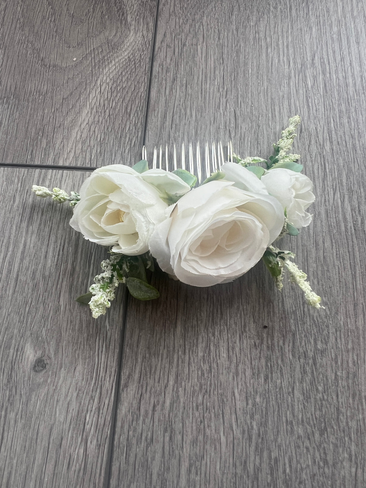 Vintage Floral Hair Comb White-Fascinators Direct