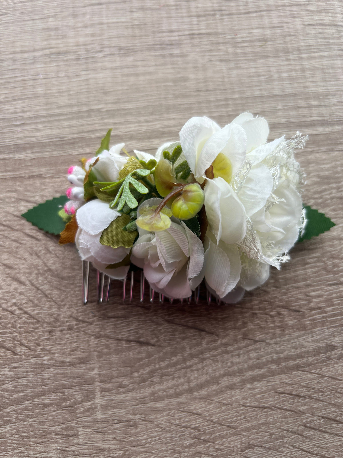 Vintage Floral Lace Hair Comb Cream Ivory-Fascinators Direct