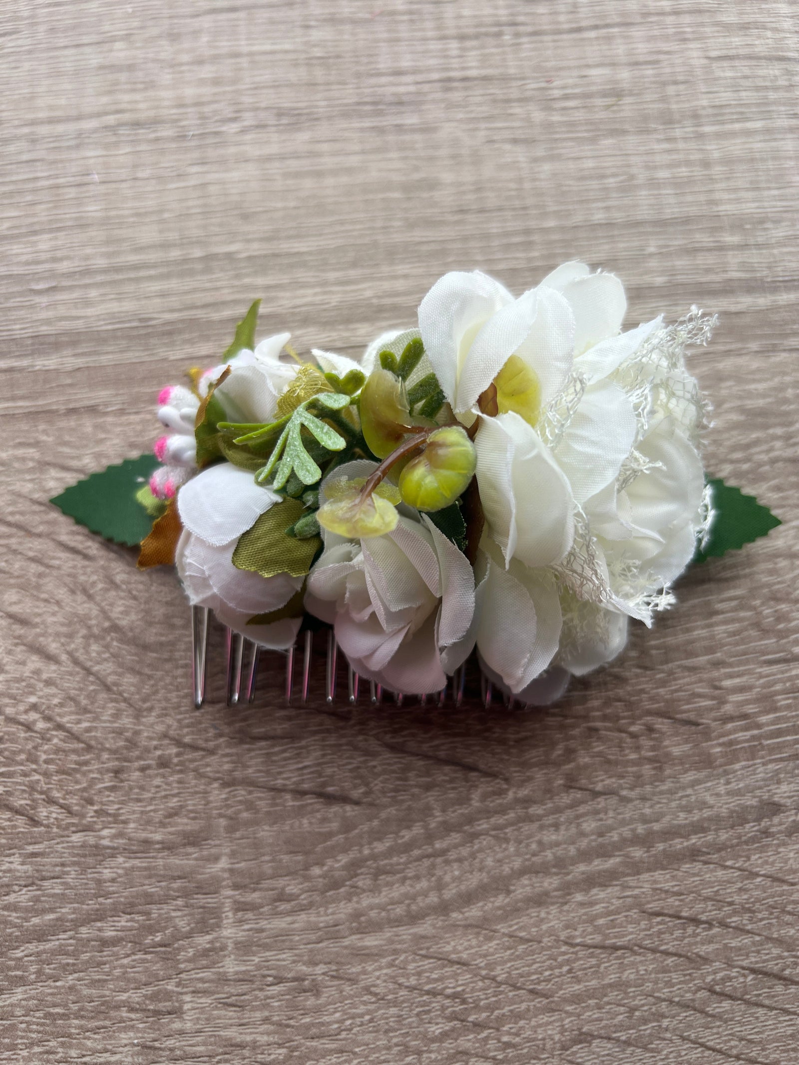 Vintage Floral Lace Hair Comb Cream Ivory-Fascinators Direct