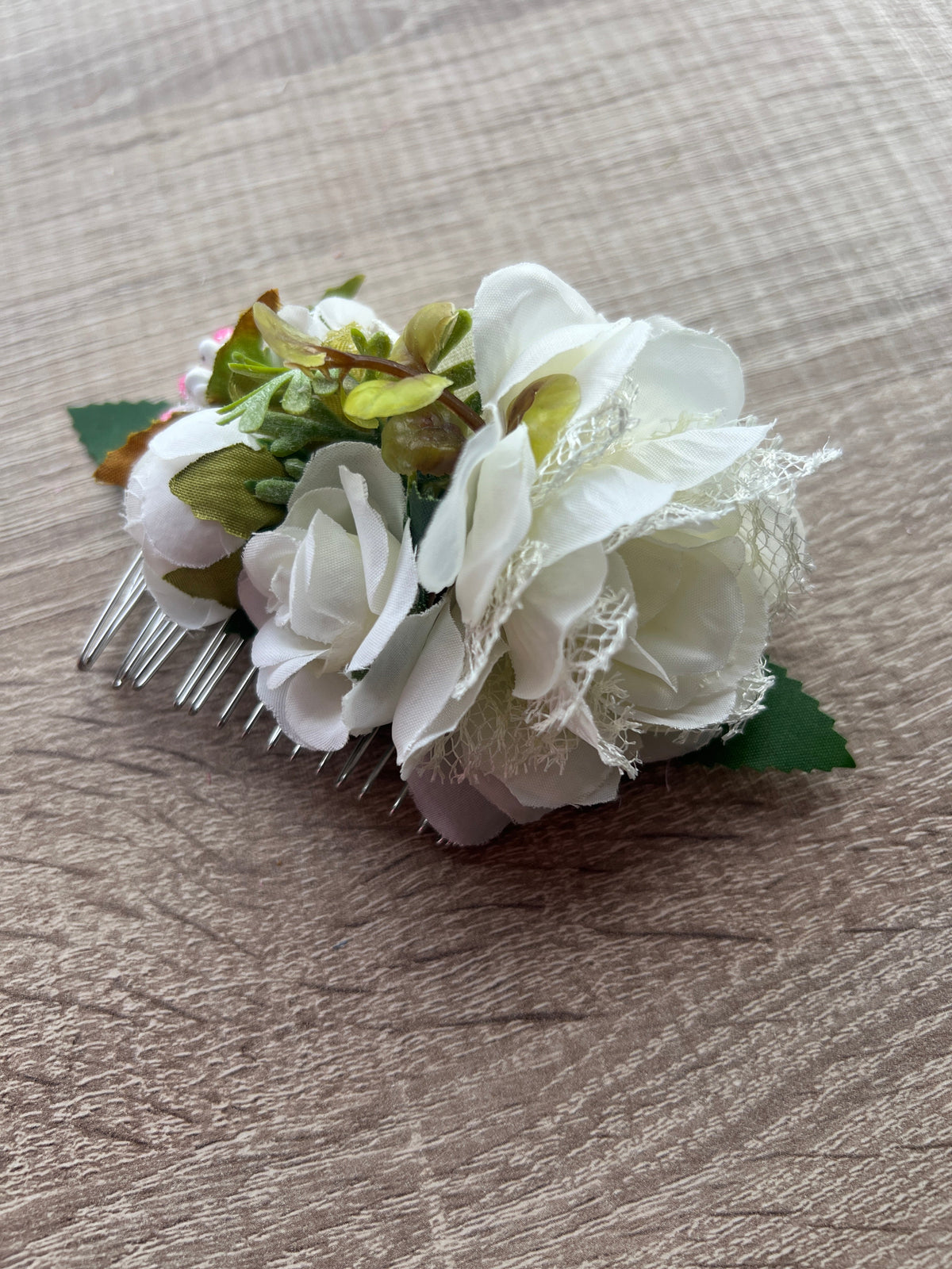 Vintage Floral Lace Hair Comb Cream Ivory-Fascinators Direct