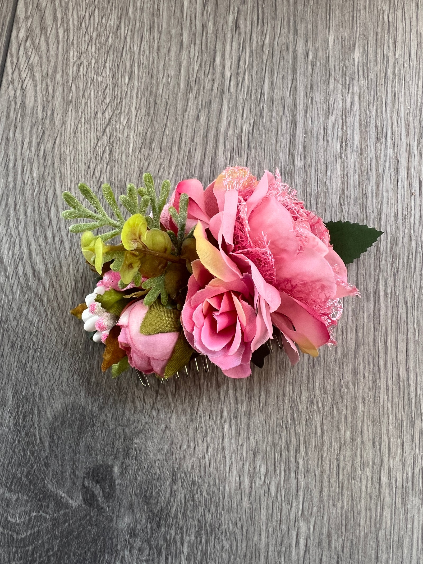 Vintage Floral Lace Hair Comb Pink-Fascinators Direct