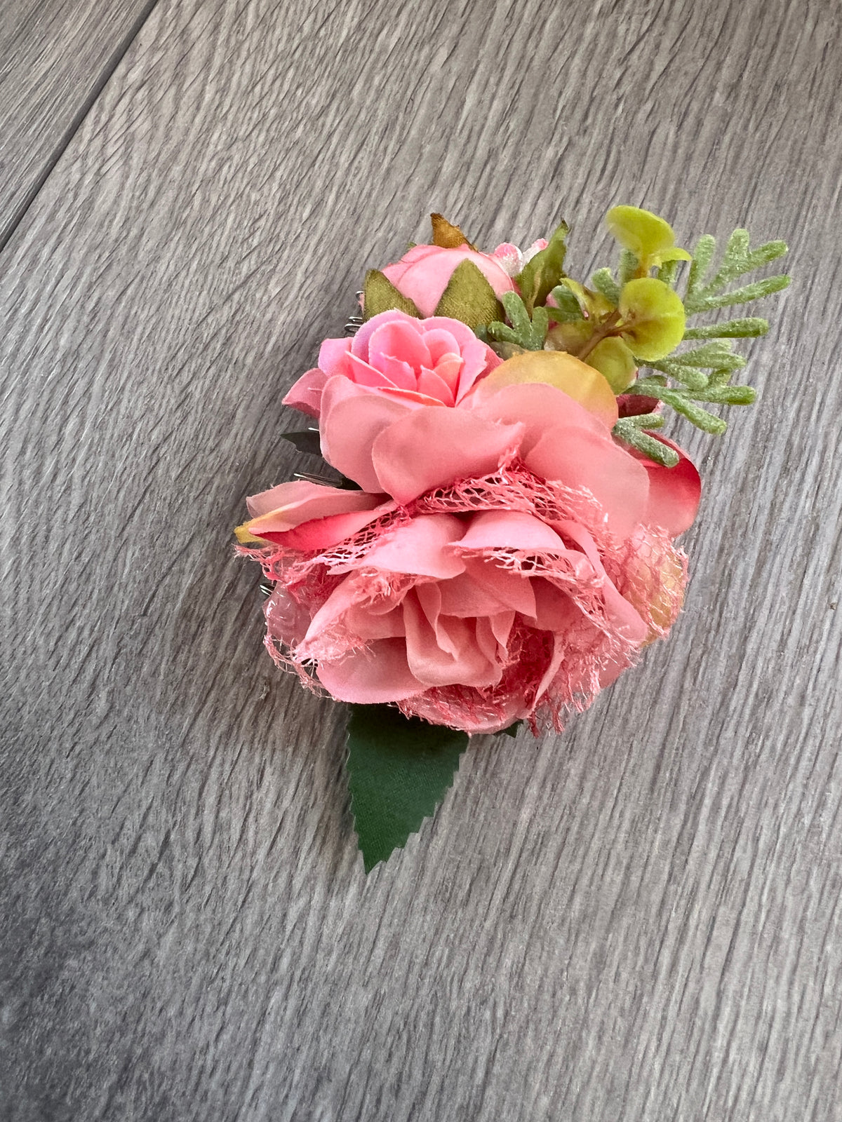 Vintage Floral Lace Hair Comb Pink-Fascinators Direct