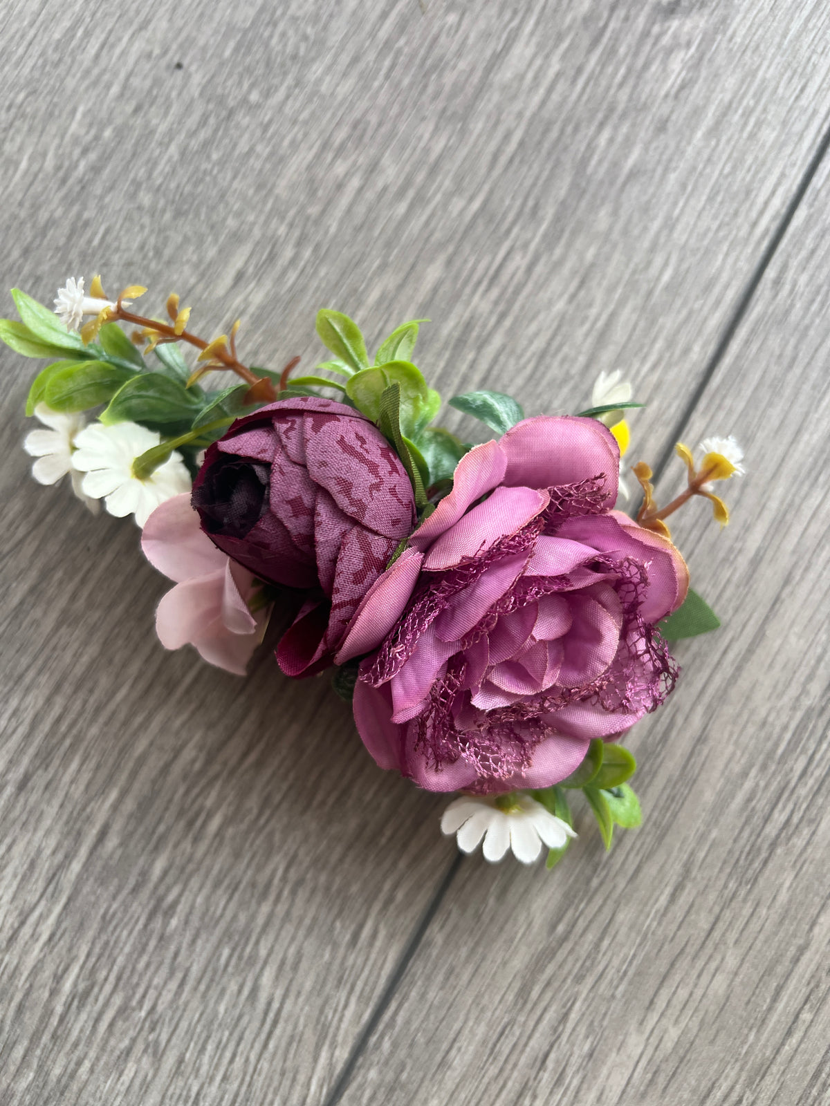 Vintage Floral Lace Hair Comb Purple-Fascinators Direct