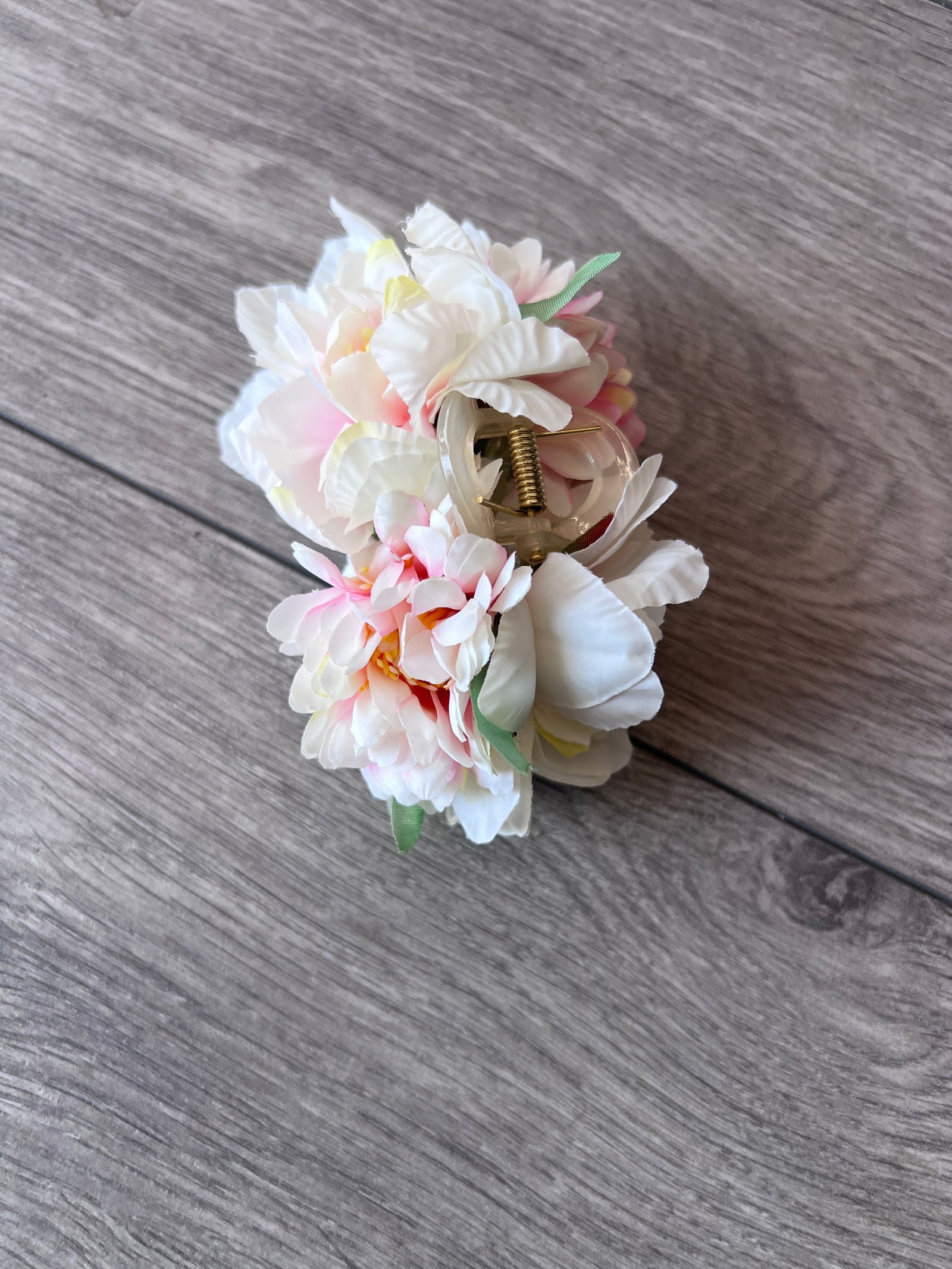 Vintage Flower Ivory & Pink Fascinator Hair Claw-Fascinators Direct
