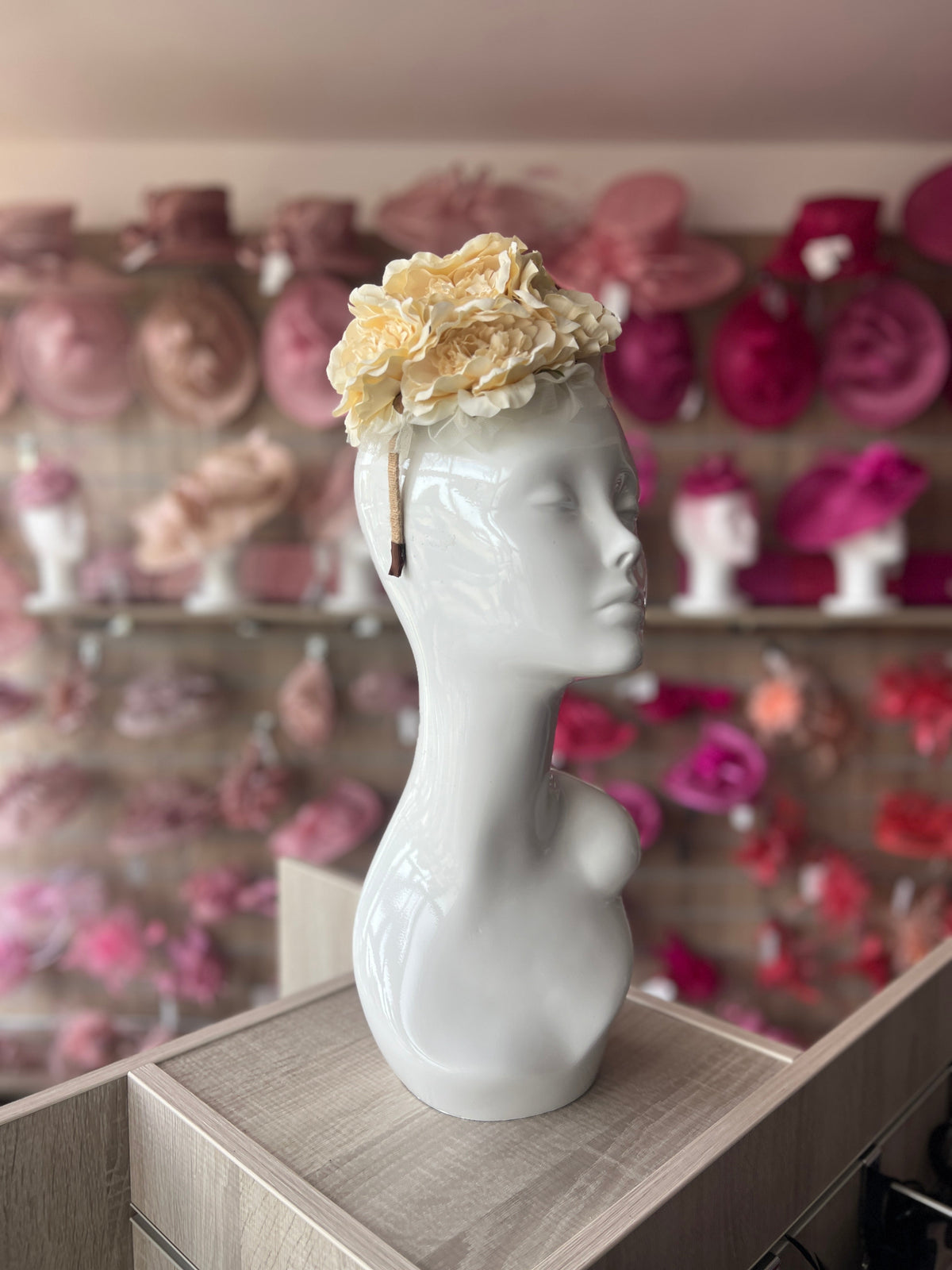 Vintage Garden Cream Flower Floral Headband-Fascinators Direct