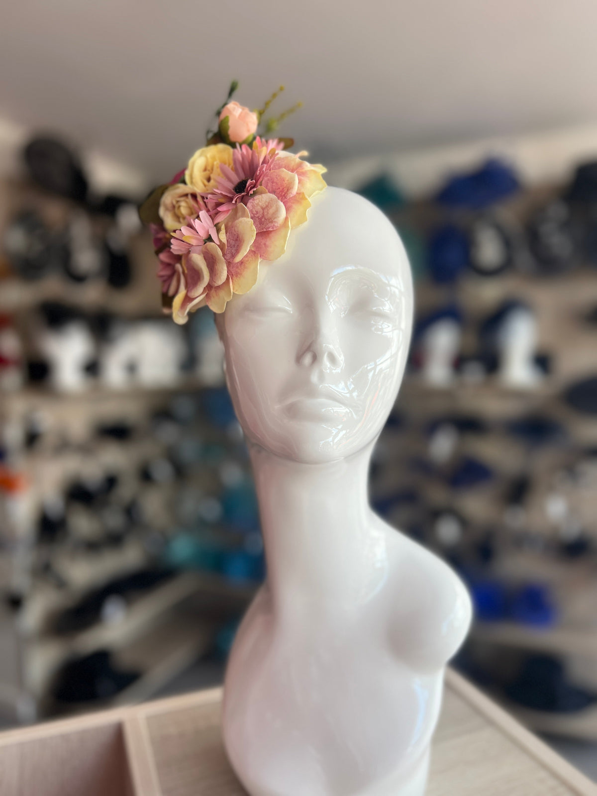 Vintage Garden Pink &amp; Blush Floral Fascinator Hat with Veil-Fascinators Direct