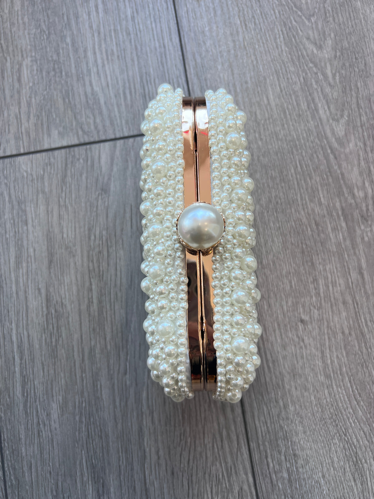 Vintage Pearl Box Clutch Bag-Cream-Fascinators Direct