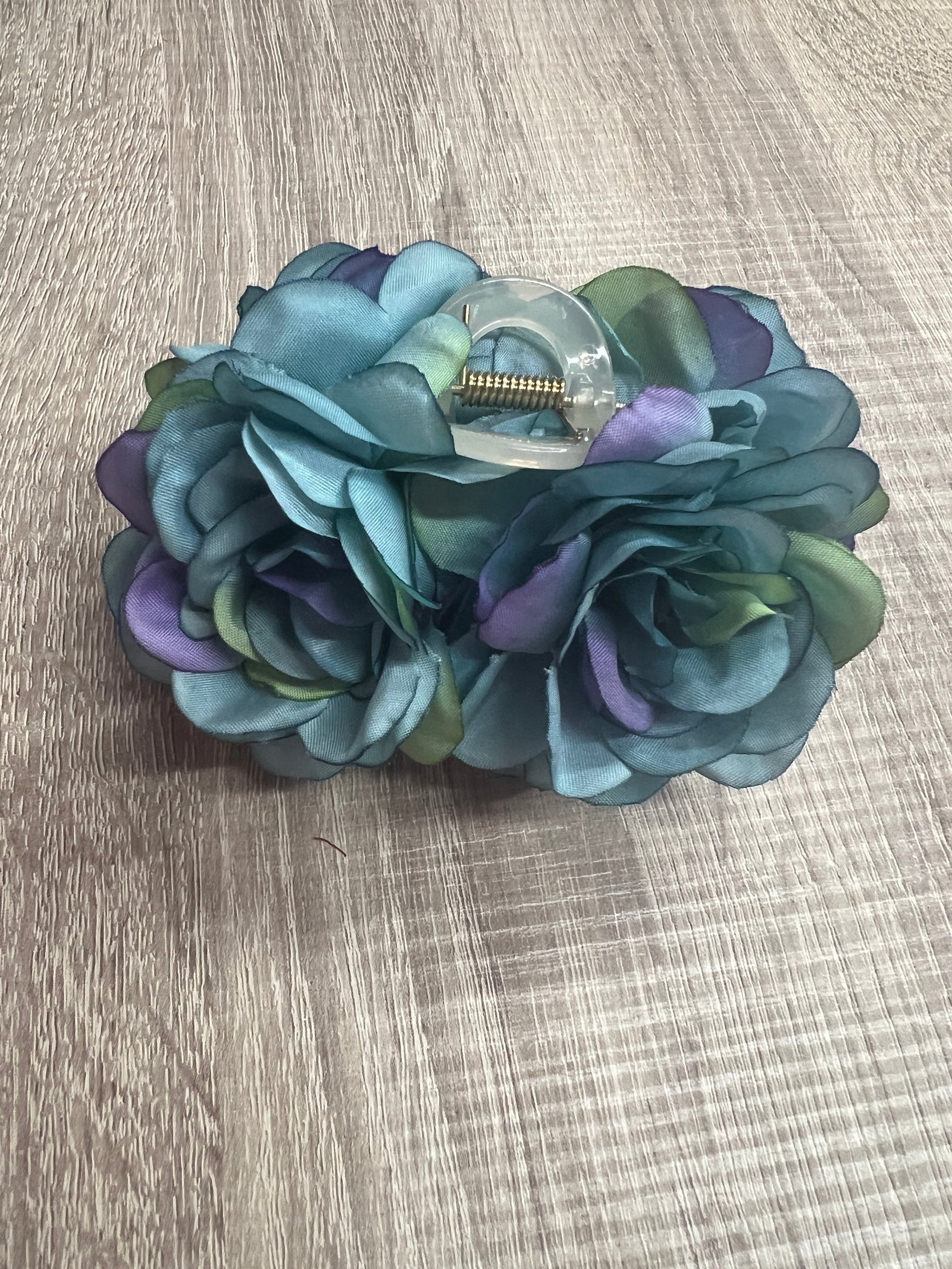 Vintage Rose Flower Duck Egg Blue Fascinator Hair Claw-Fascinators Direct