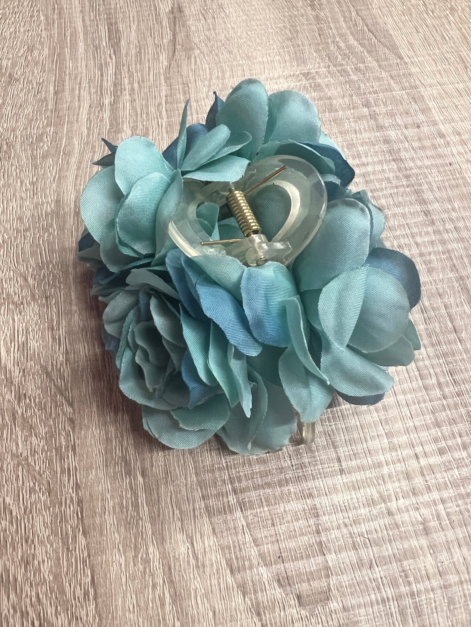 Vintage Rose Flower Dusky Blue Fascinator Hair Claw-Fascinators Direct