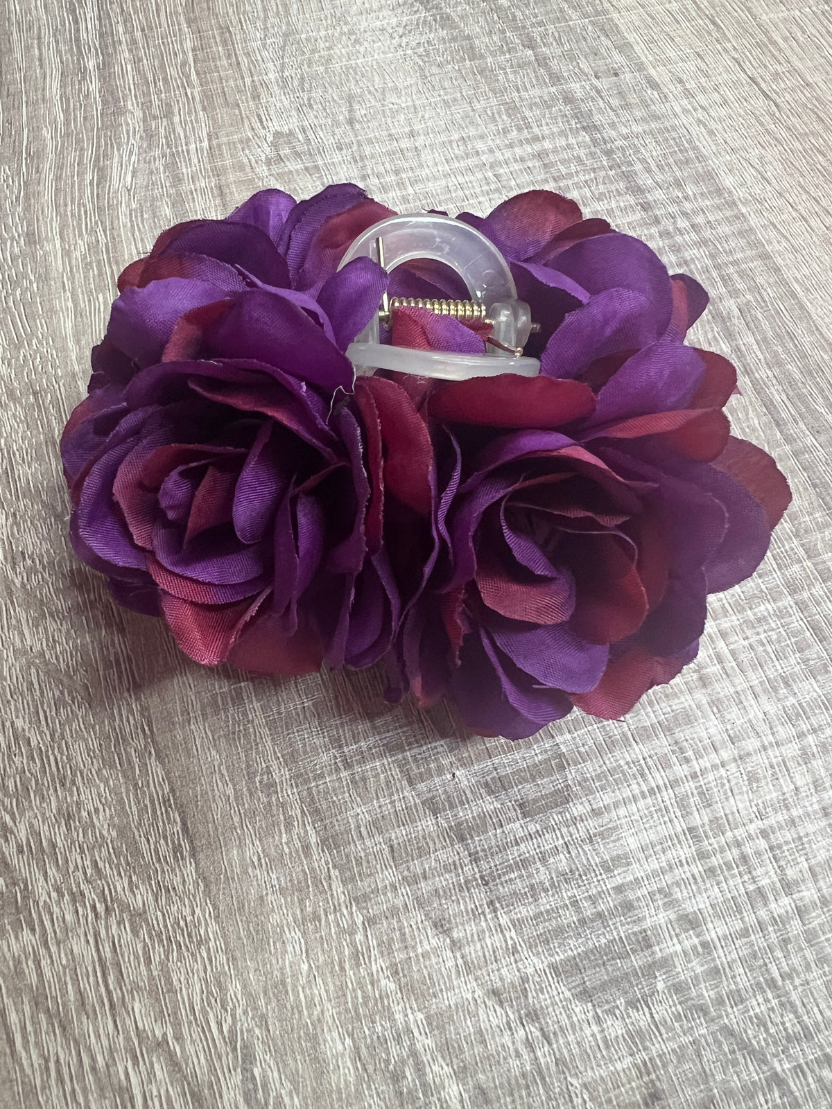 Vintage Rose Flower Purple &amp; Burgundy Fascinator Hair Claw-Fascinators Direct
