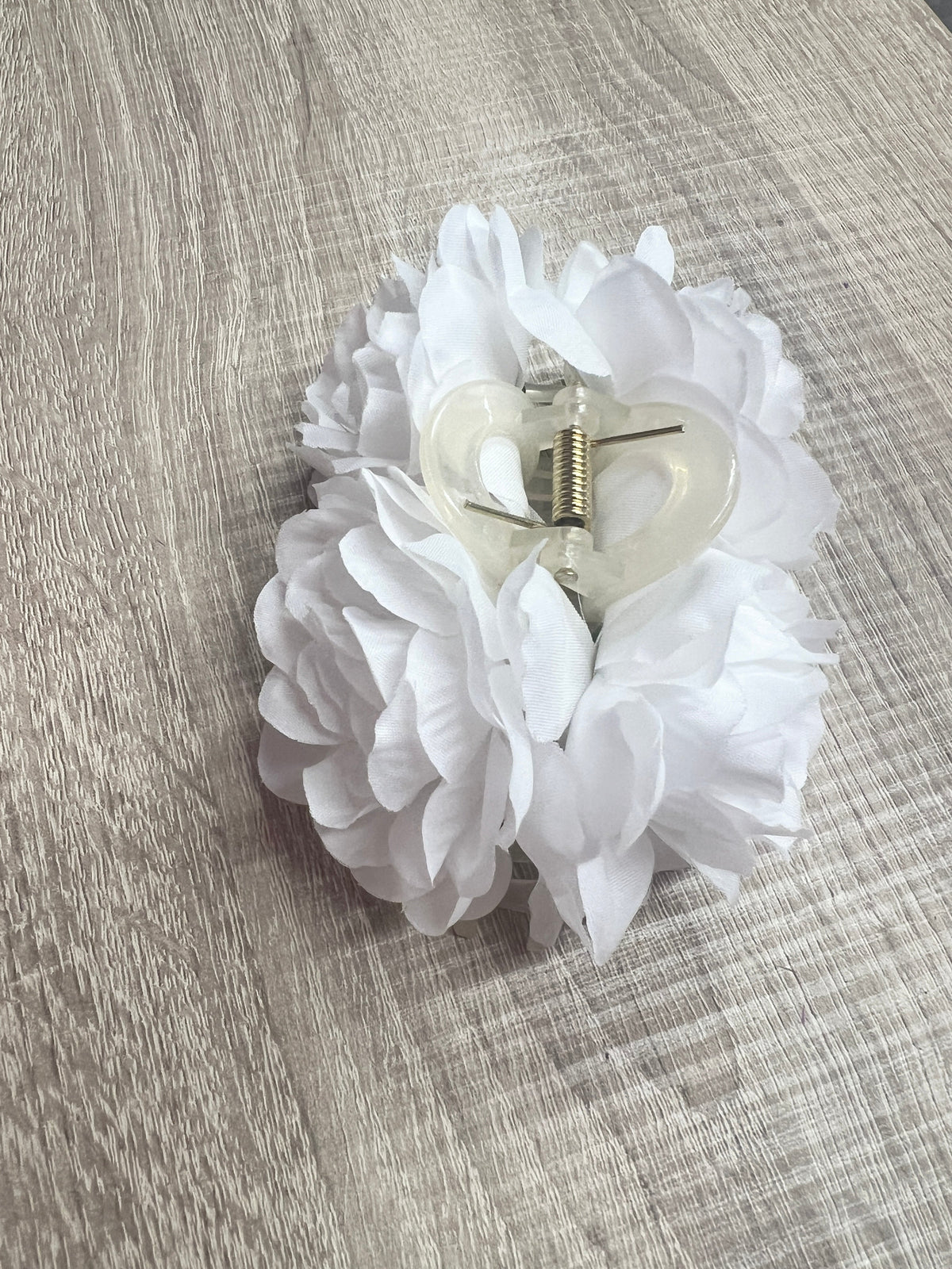 Vintage Rose Flower White Fascinator Hair Claw-Fascinators Direct