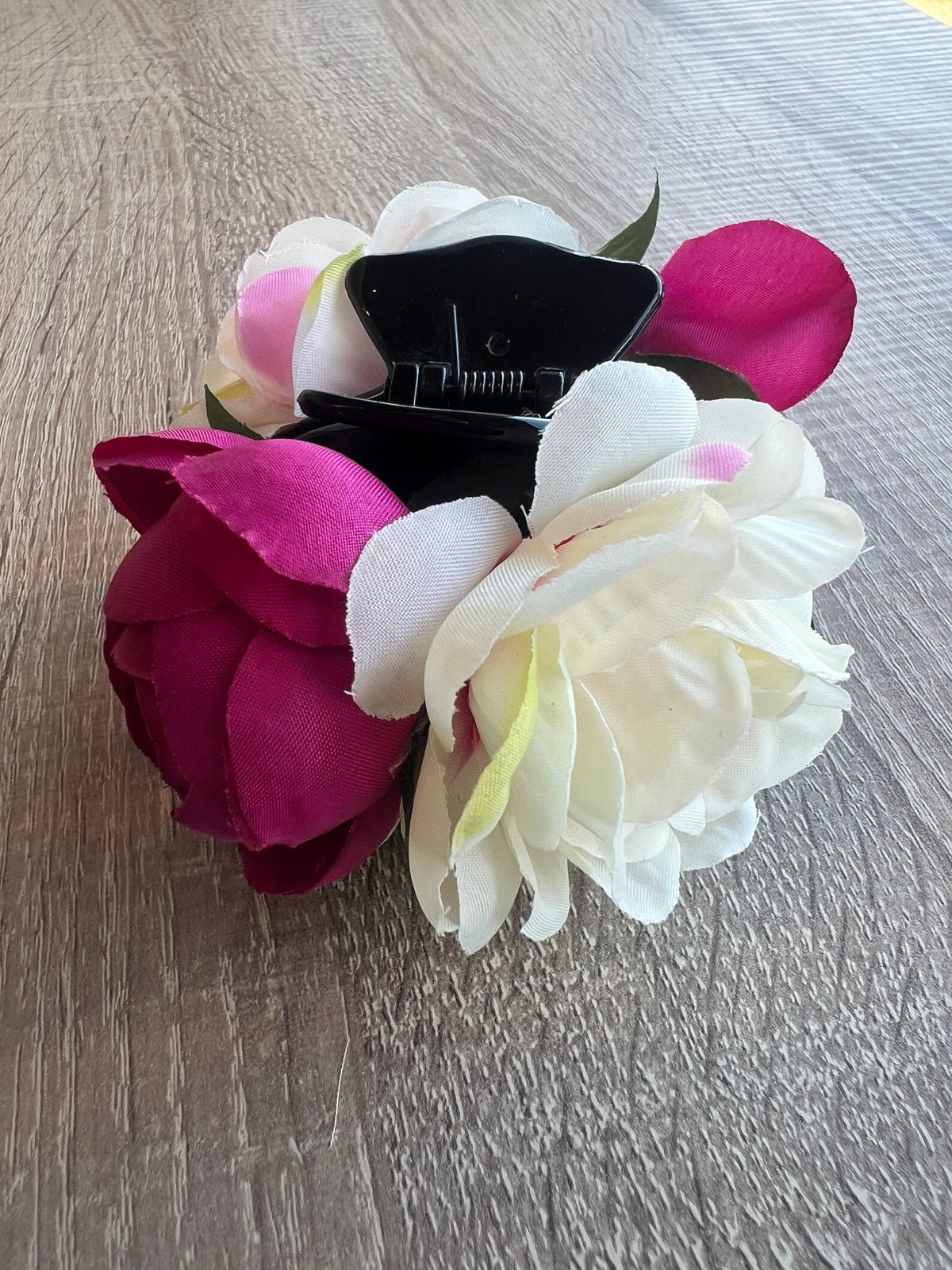 Vintage Rose &amp; Peony Flower Pink &amp; Cream Fascinator Hair Claw-Fascinators Direct