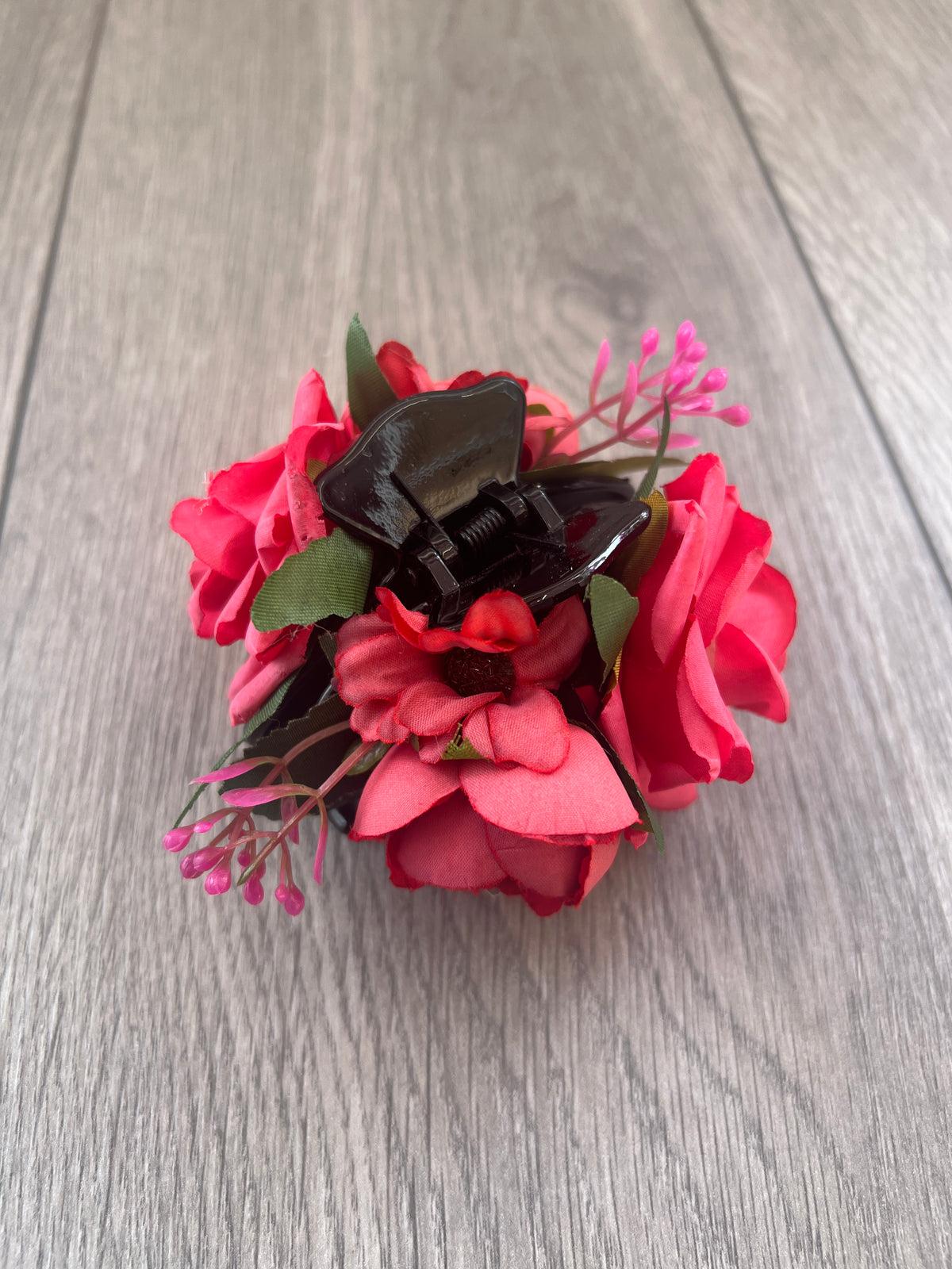 Vintage Rose &amp; Peony Flower Pink Fascinator Hair Claw-Fascinators Direct